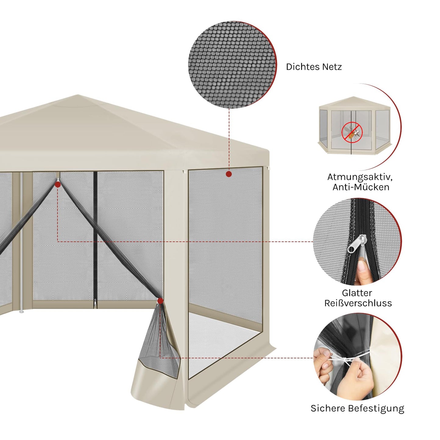 WOLTU Gazebo 3.8 x 3.3 m Square Garden Gazebo with Side Walls Mosquito Net Garden Arbour Metal Party Tent Easy Assembly without Tools for Garden Patio Yard Blue