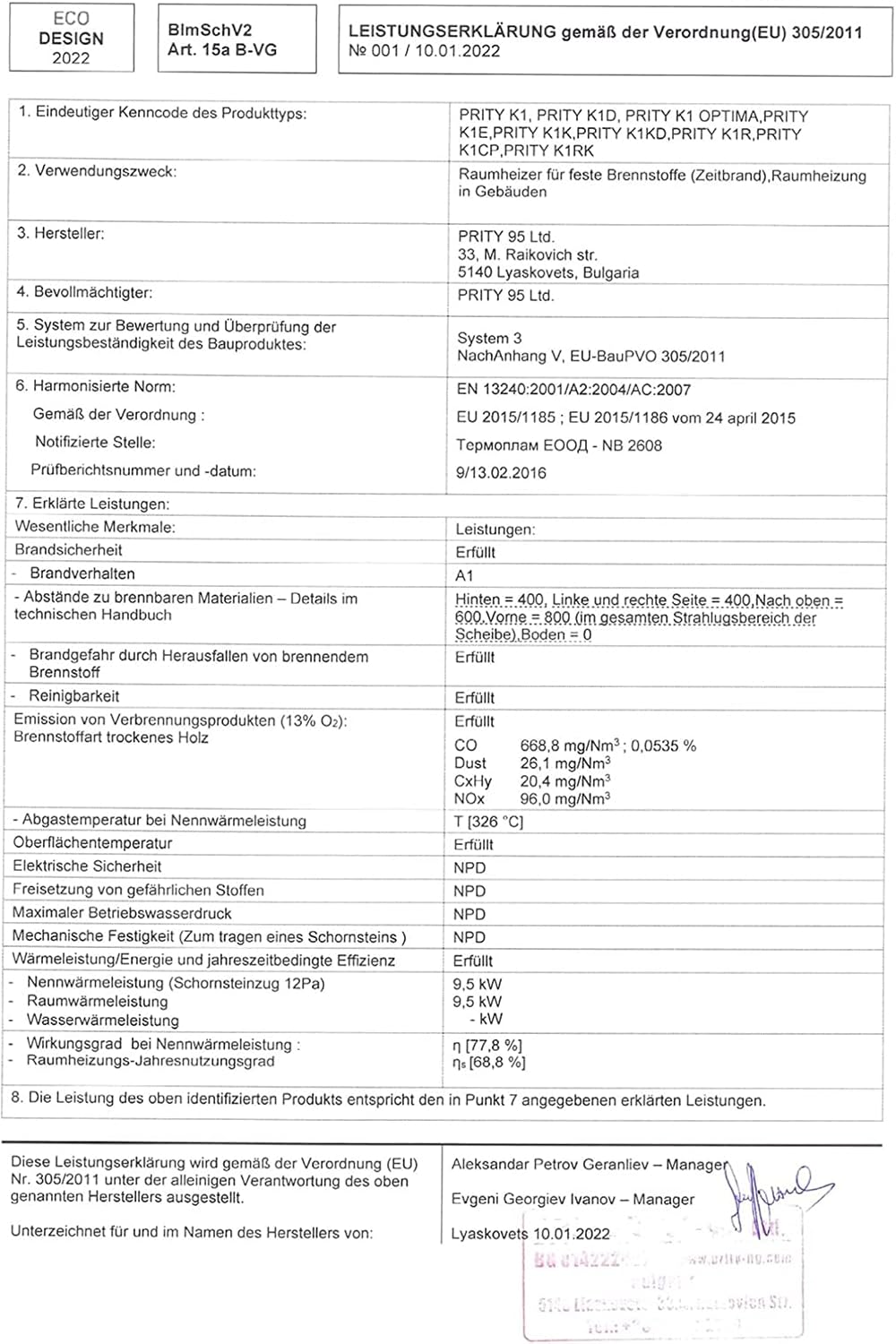 EEK A Fireplace, 9 kW Heat Output Wood Stove, Black Steel, Oven Features the Federal Immission Protection Act BImSchV Level 2, Firewood Energy Class A