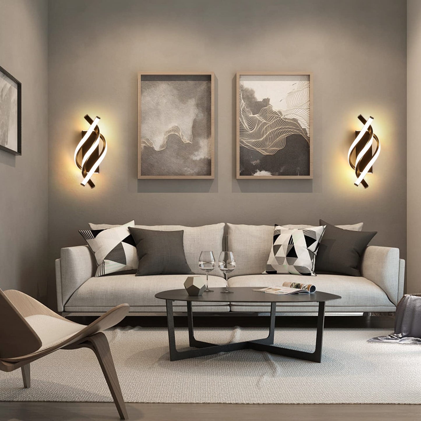 Comely Aluminium LED Wall Light Indoor Gold 22 W 2500 LM Modern Wall Light LED Wall Lighting Neutral Light 4500 K for Living Room Bedroom Hallway