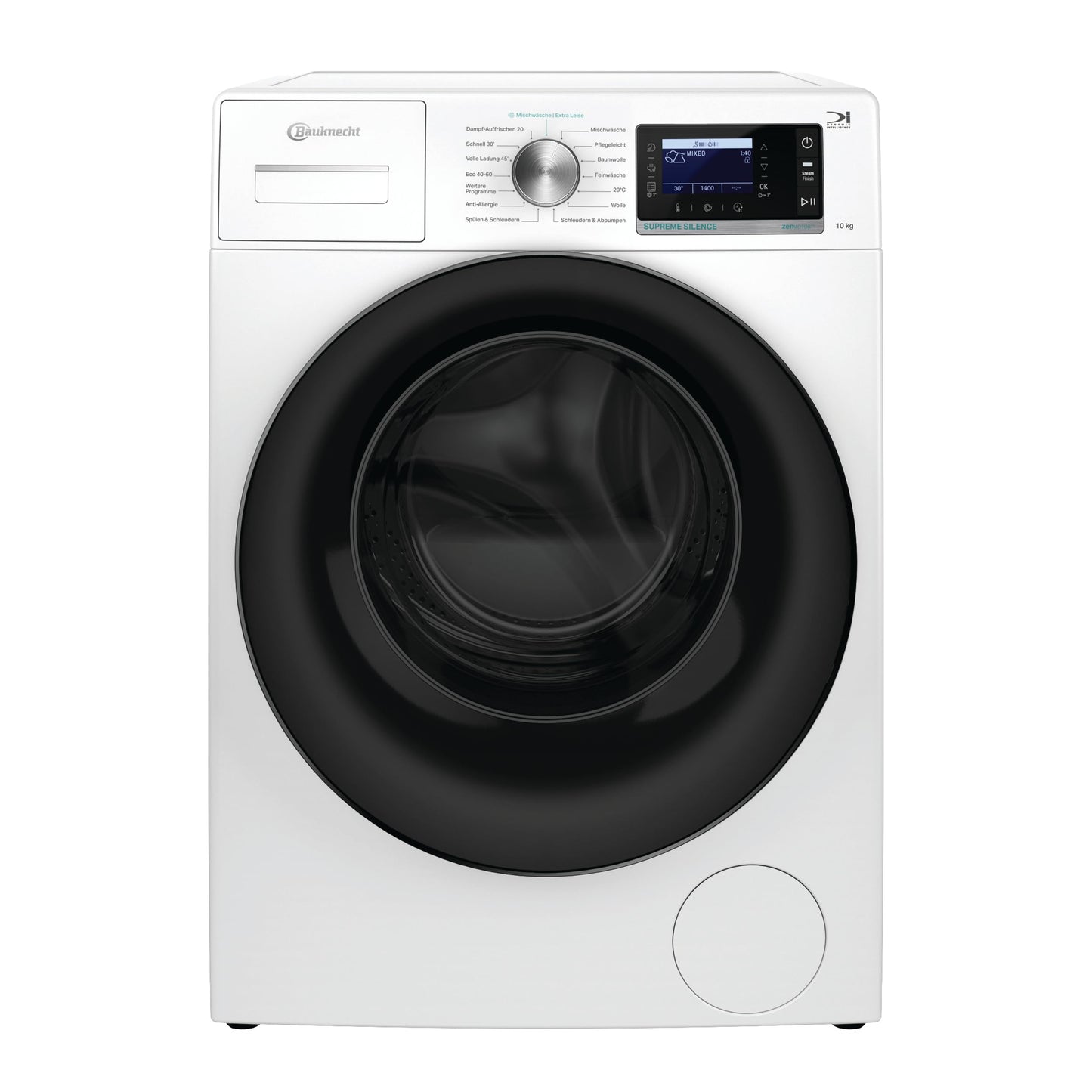 Bauknecht B6R 88 Silence DE Washing Machine, 8 kg, Front Loader, Supreme Silence, Energy Efficiency A-20%, 1400 rpm, ZEN Motor, Particularly Quiet Washing Machine, Steam 3.0-3, Powerful Steam
