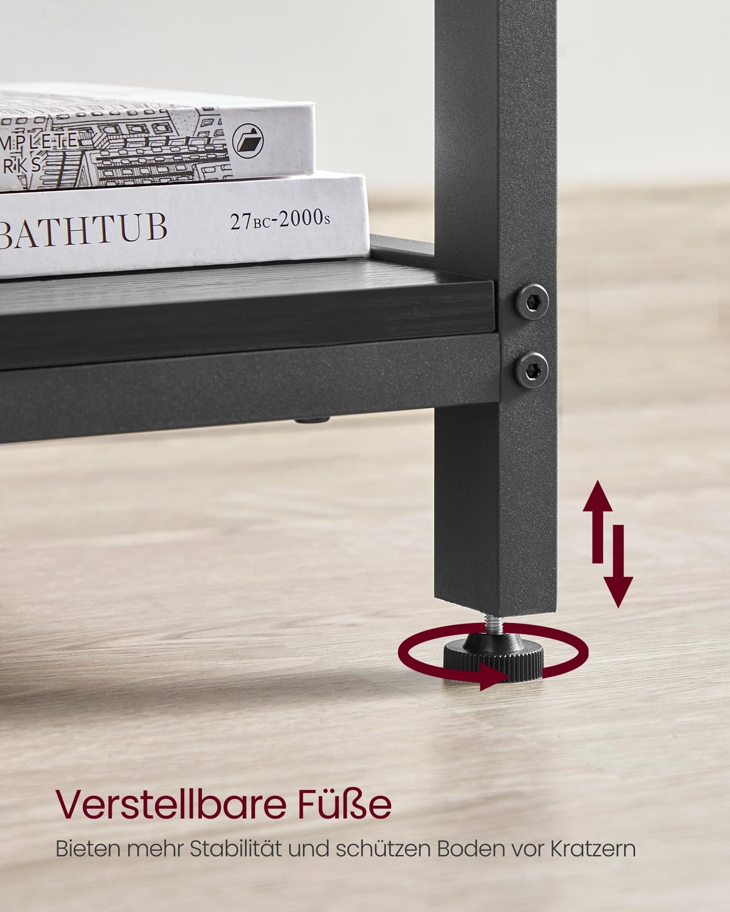 Vasagle L-Shaped Computer Desk, Corner Desk with 2 Shelves