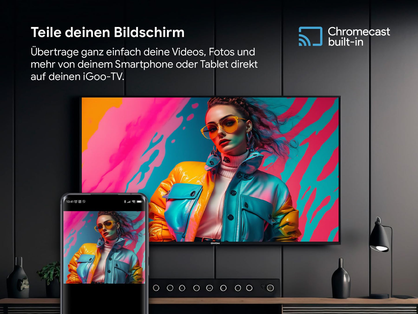 DYON iGoo-TV 50U-2 - 50 Inch (126 cm) 4K Ultra HD Smart TV with Google TV, HDR10, Triple Tuner (DVB-S2/C/T2), WiFi, Bluetooth, Google Assistant, Netflix, Prime Video, [2025 Model]