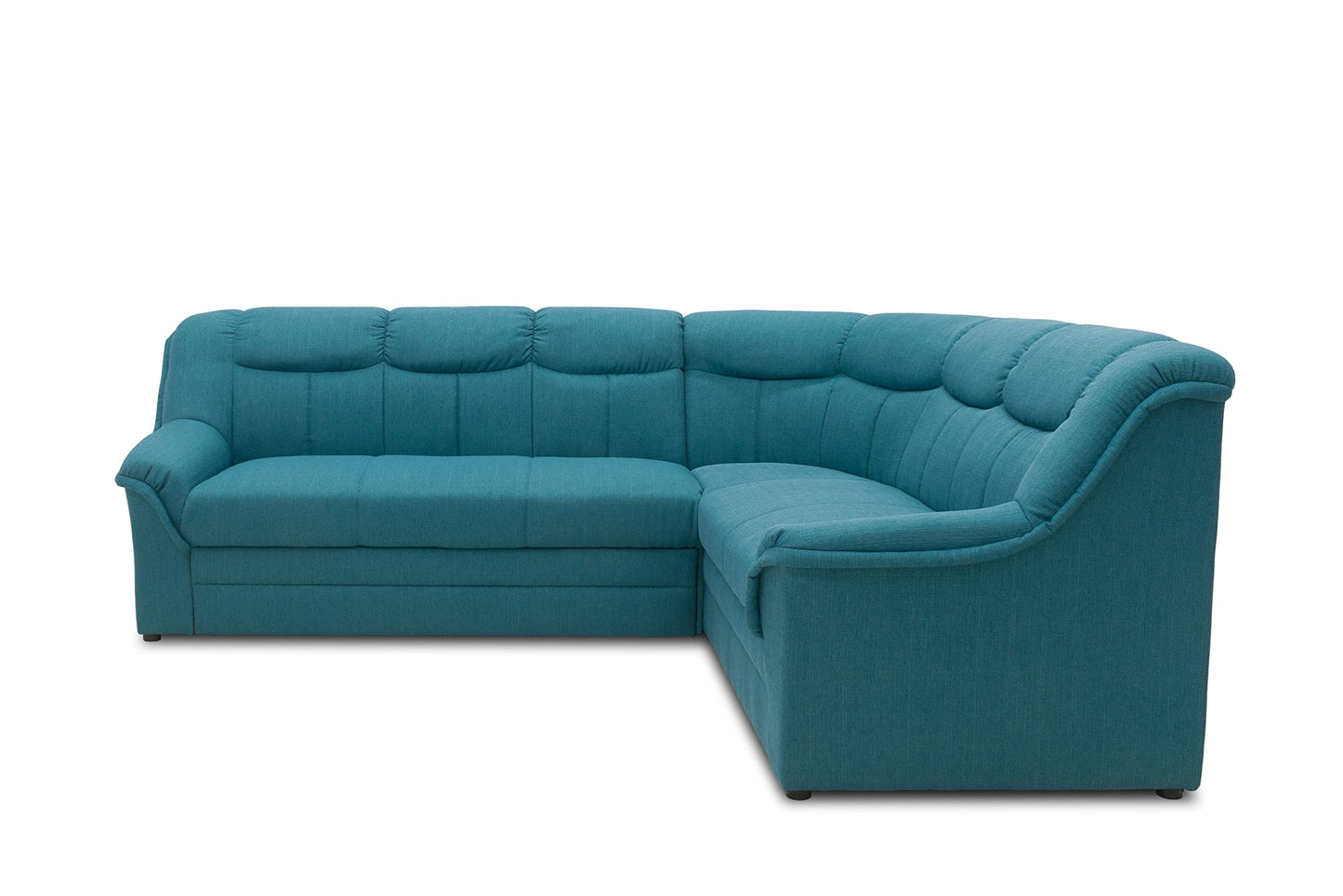 DOMO. collection Berlin Corner Sofa, Timeless Leather Corner Sofa with High-Quality Spring Core Padding, L-shaped Faux Leather, Couch 205 x 250 x 89 cm, Black