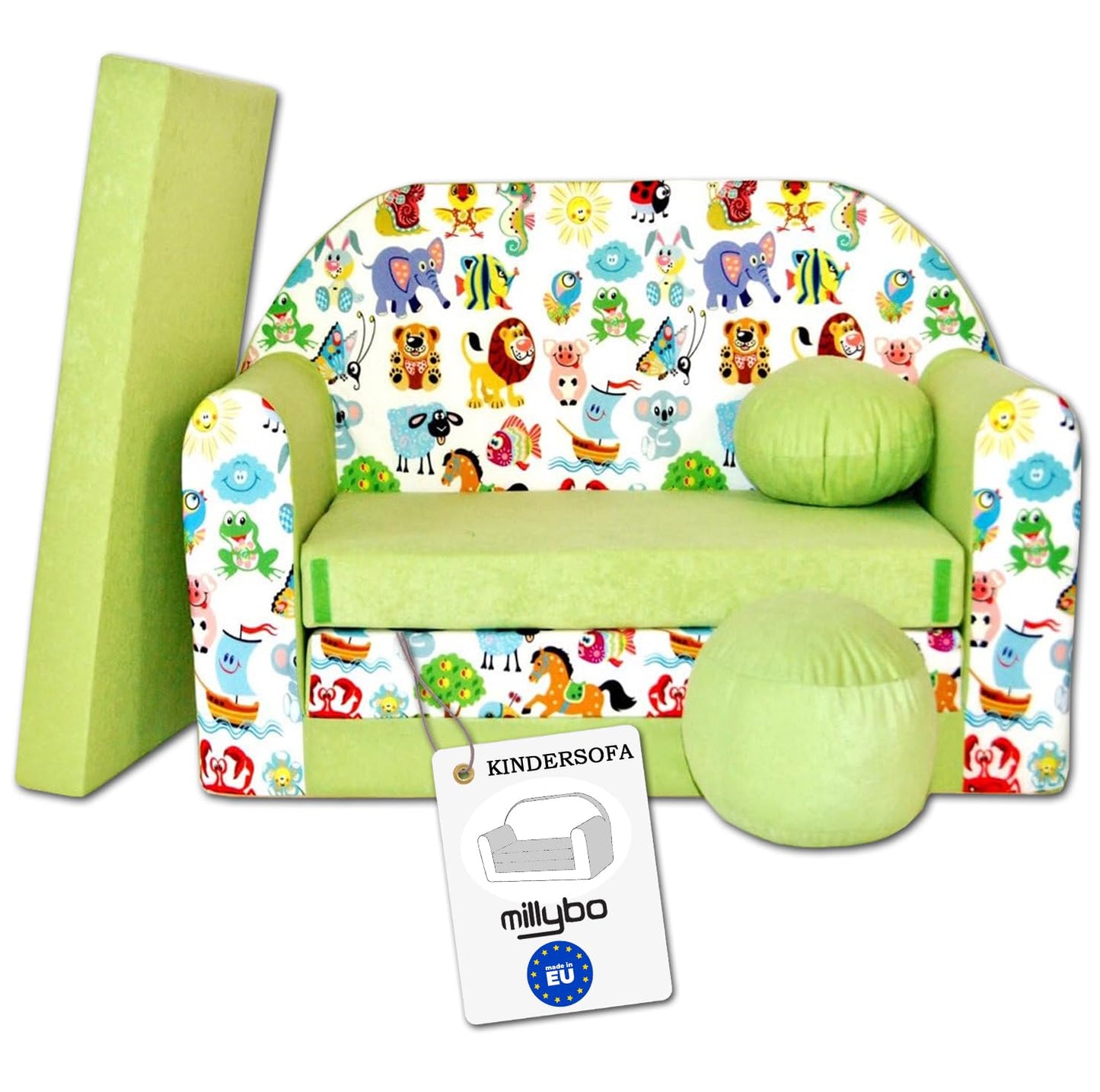 Children's Sofa with Sleep Function Foldable 3-in-1 Children's Sofa Play Sofa with Bed Function Girls Boys Bean Bag Mini Sofa Bed Children's Room Sleeping Chair (A39)