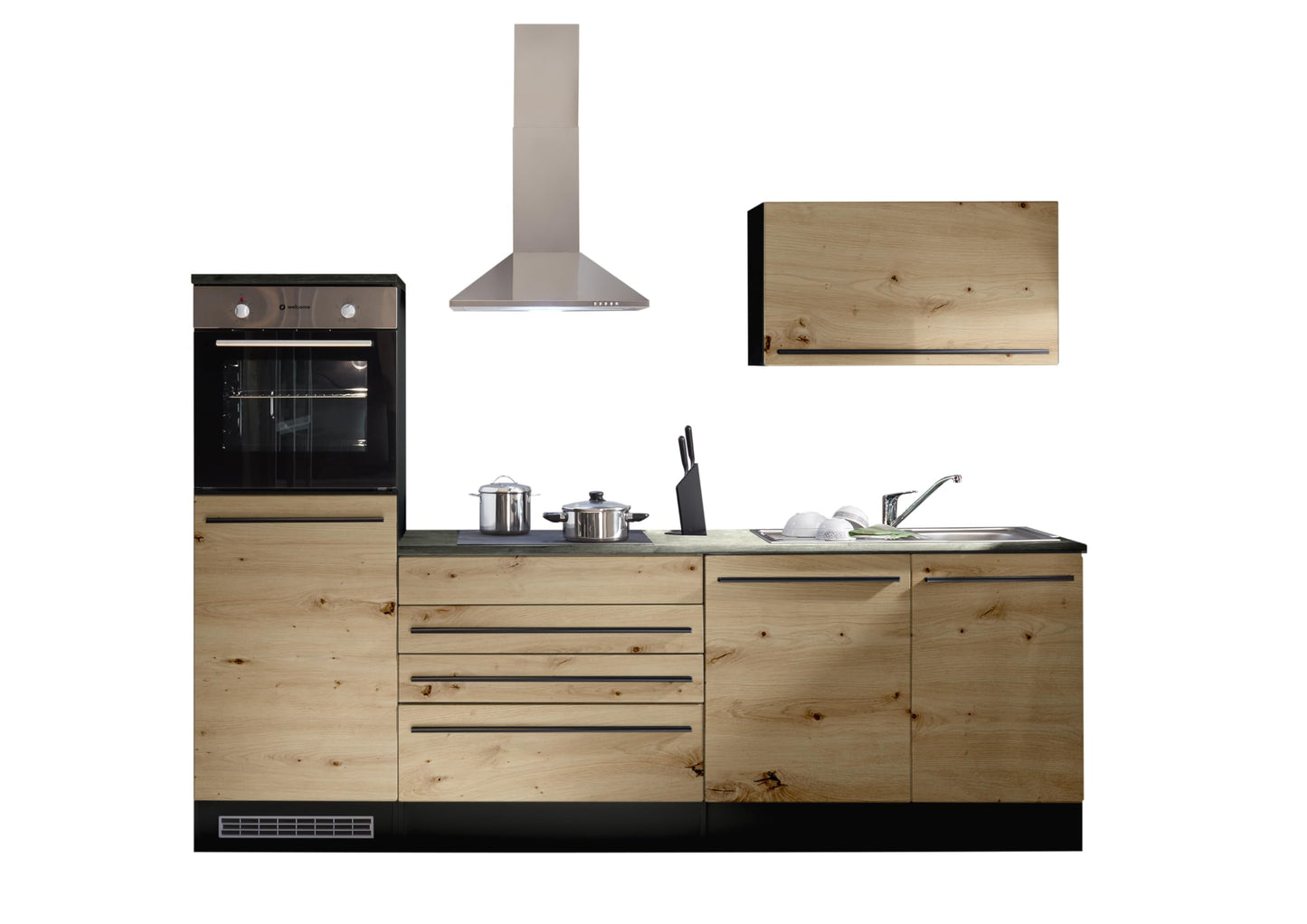 Jazz 84-131-18 Kitchen Unit without Appliances Approx. 260 x 200 x 60 cm Black