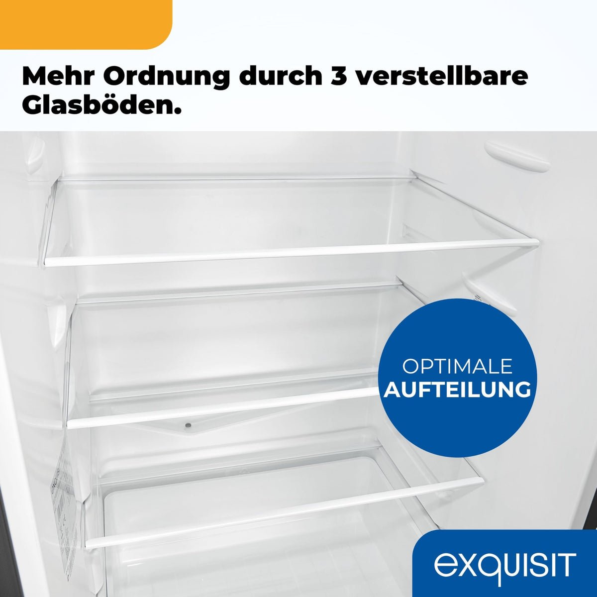 Exquisit Fridge-Freezer, 186 cm Height, Fridge with Freezer, 4-Star Freezer, 315 Litres, Alarm Function, KGC5320-95-E-040C inoxlook-az