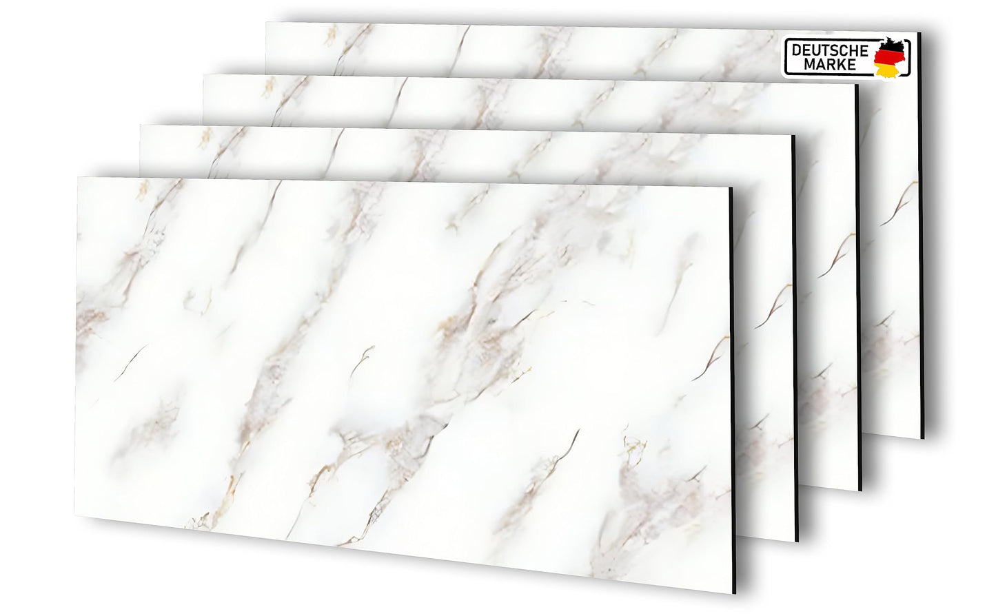 AS Country Stone, Marble Look, Wall Panels, 60 x 120 cm, Polyvinyl Chloride (PVC) Wall Cladding, Made of Plastic, Panels for Kitchen, Bathroom and More, Kitchen Back Wall Panel Light Concrete