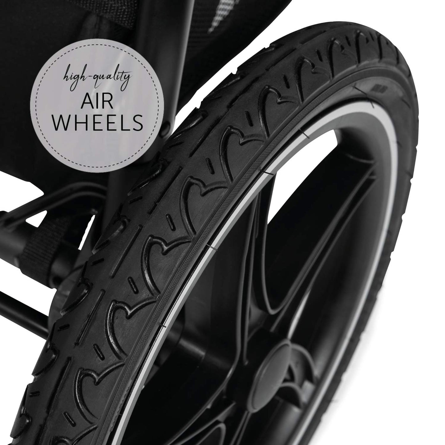 hauck Runner 2, Black - Robust All Terrain Pushchair with Raincover, XL Pneumatic Air Wheels, UPF 50+, Reclining Backrest from Birth up to 22 kg, Height-Adjustable Handle, XL Mesh Window