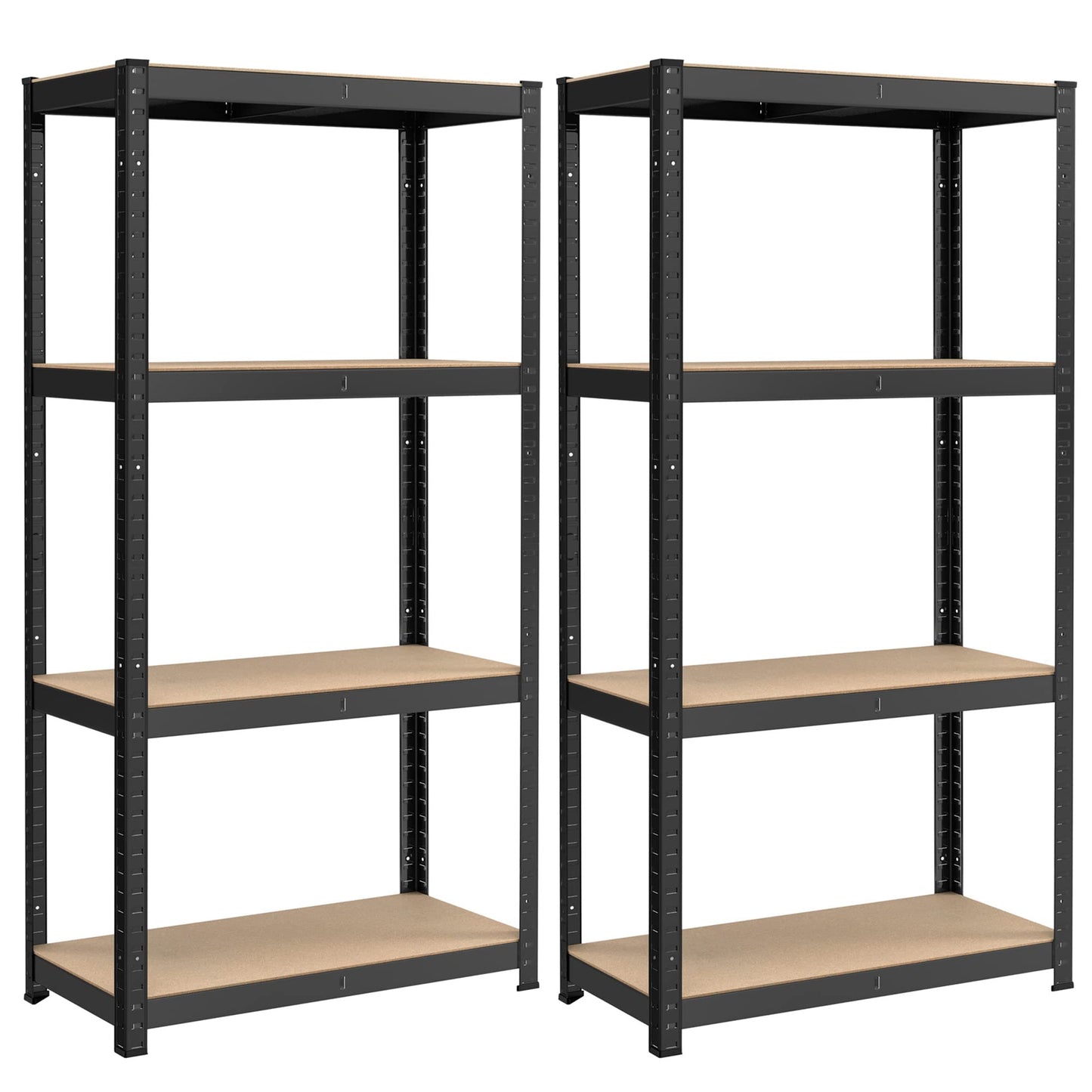 SONGMICS Heavy Duty Shelving Unit Set of 2 Cellar Shelves Storage Shelves 40 x 80 x 160 cm Shelf with Steel Frame Maximum Load 520 kg 4 Adjustable Shelves Silver GLR044E02