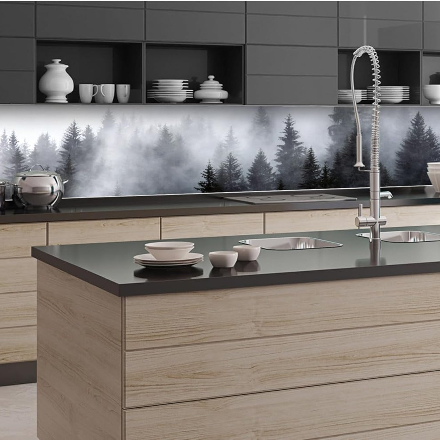 Dimex Kitchen Back Wall Film Self-Adhesive Fresco 350 x 60 cm Adhesive Film, Decorative Film, Splash Guard for Kitchen Made in EU