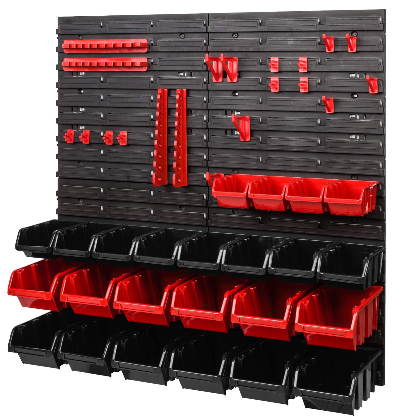 Storage System, 780 x 1152 mm, Stacking Boxes, Wall Shelf, 20 Holders, Storage Boxes, 44 Boxes, 5 Compartments