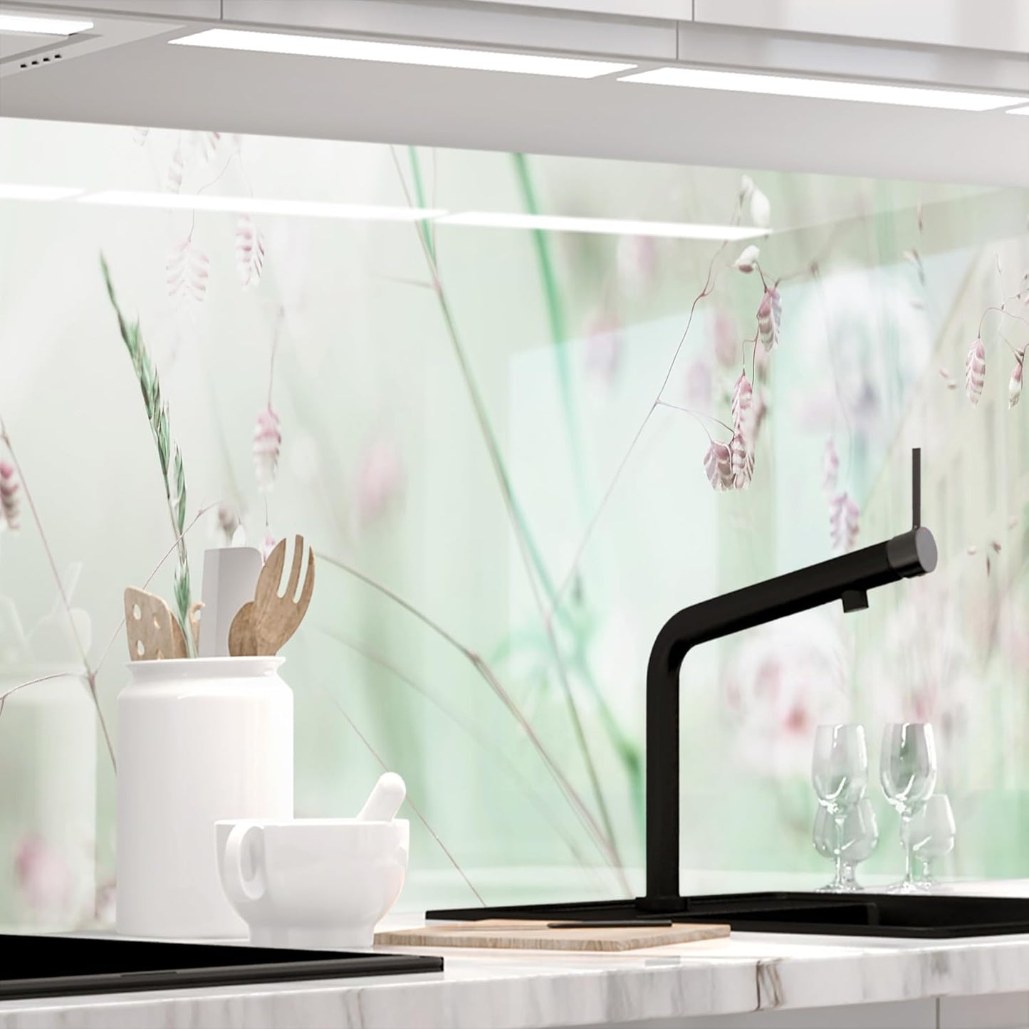 Stickerprofis Kitchen Splashback, Matte, Self-Adhesive, Pure White, 1.8 mm, Hard Plastic, for All Surfaces, Splash Guard, Premium, 60 x 280 cm