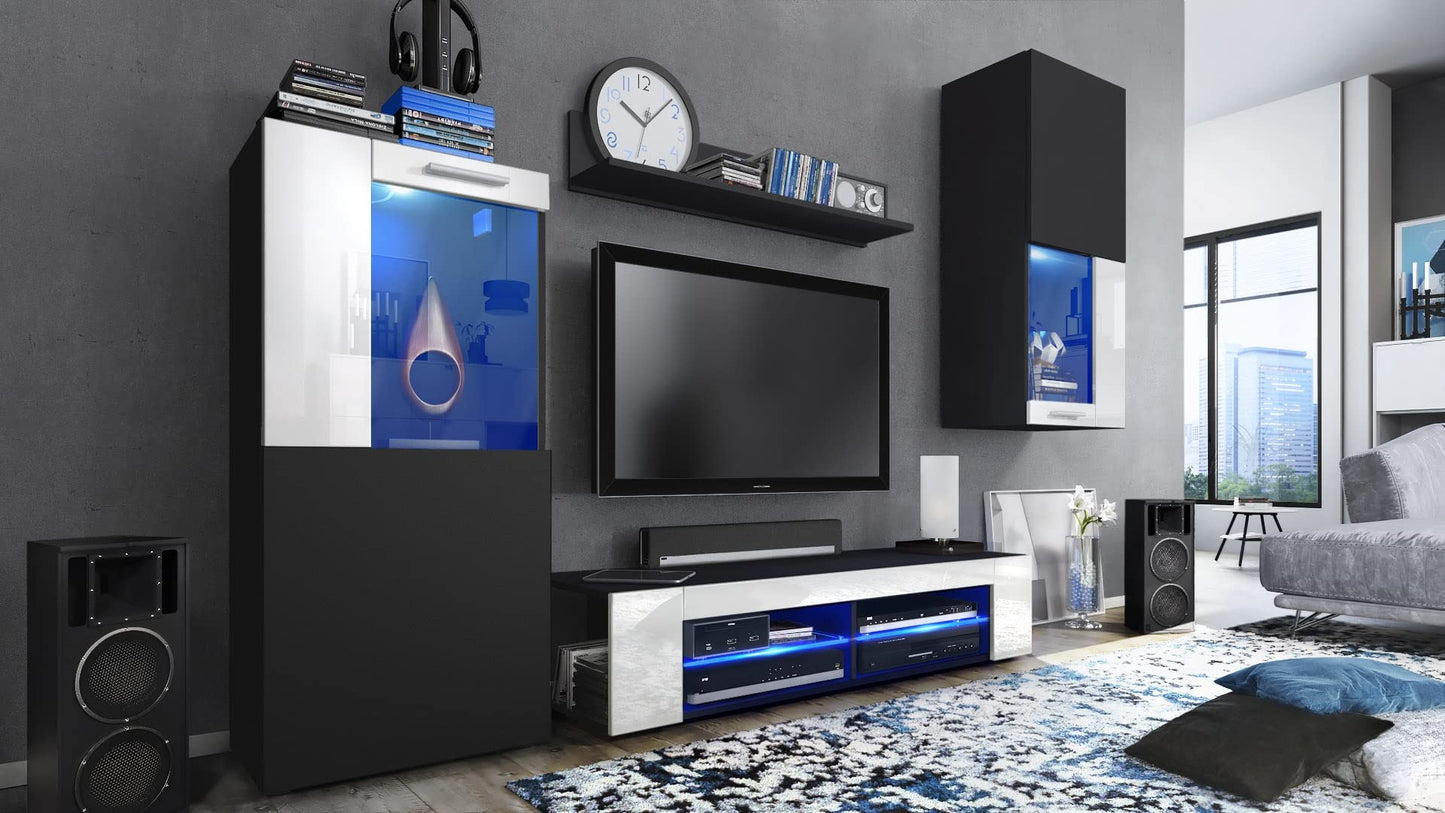 Vladon Movie Wall Unit, Black