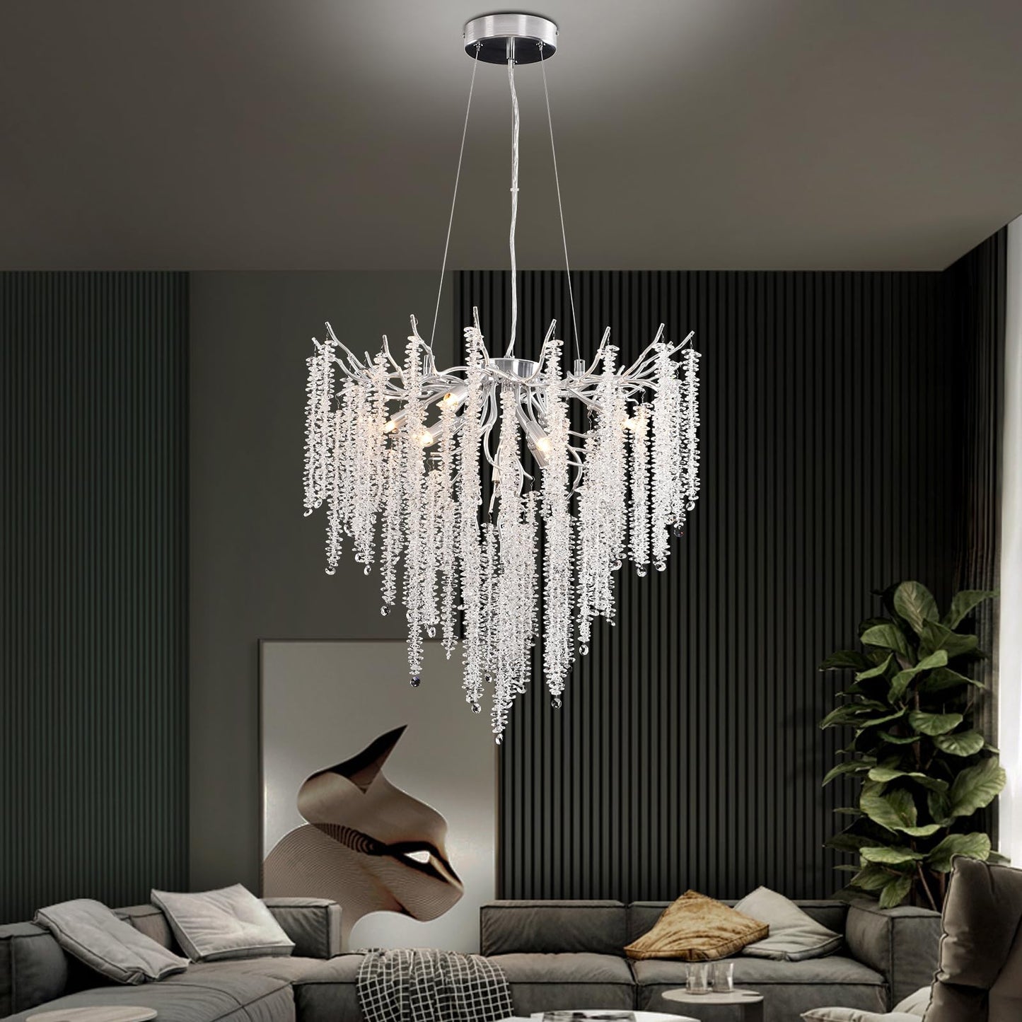 AHXIAOZN Modern Kronleuchter Kristall Leuchte,Luxus Kristall Pendelleuchte,Dimmbar Rund Kristall Hängeleuchte,für Esszimmer, Küche, Wohnzimmer, Schlafzimmer, Flur, Café,Bar（Gold，60cm）