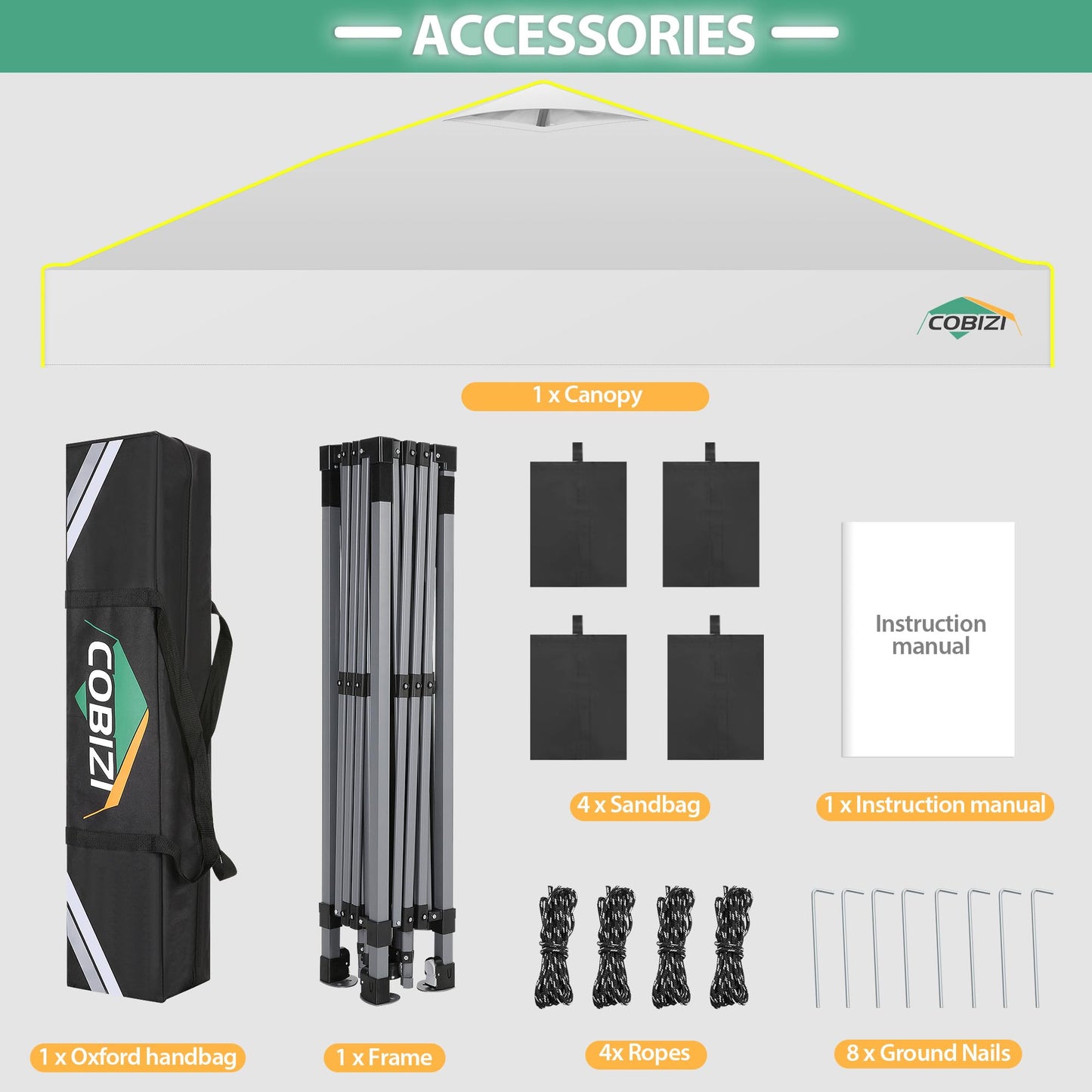 COBIZI Folding Gazebo Gazebo 3 x 6 Waterproof Winterproof Garden Gazebo Party Tent Pop Up Gazebo Foldable Tent with 6 Side Waves with Ventilation Openings, Sandbag for Market, Outdoor Event, Black
