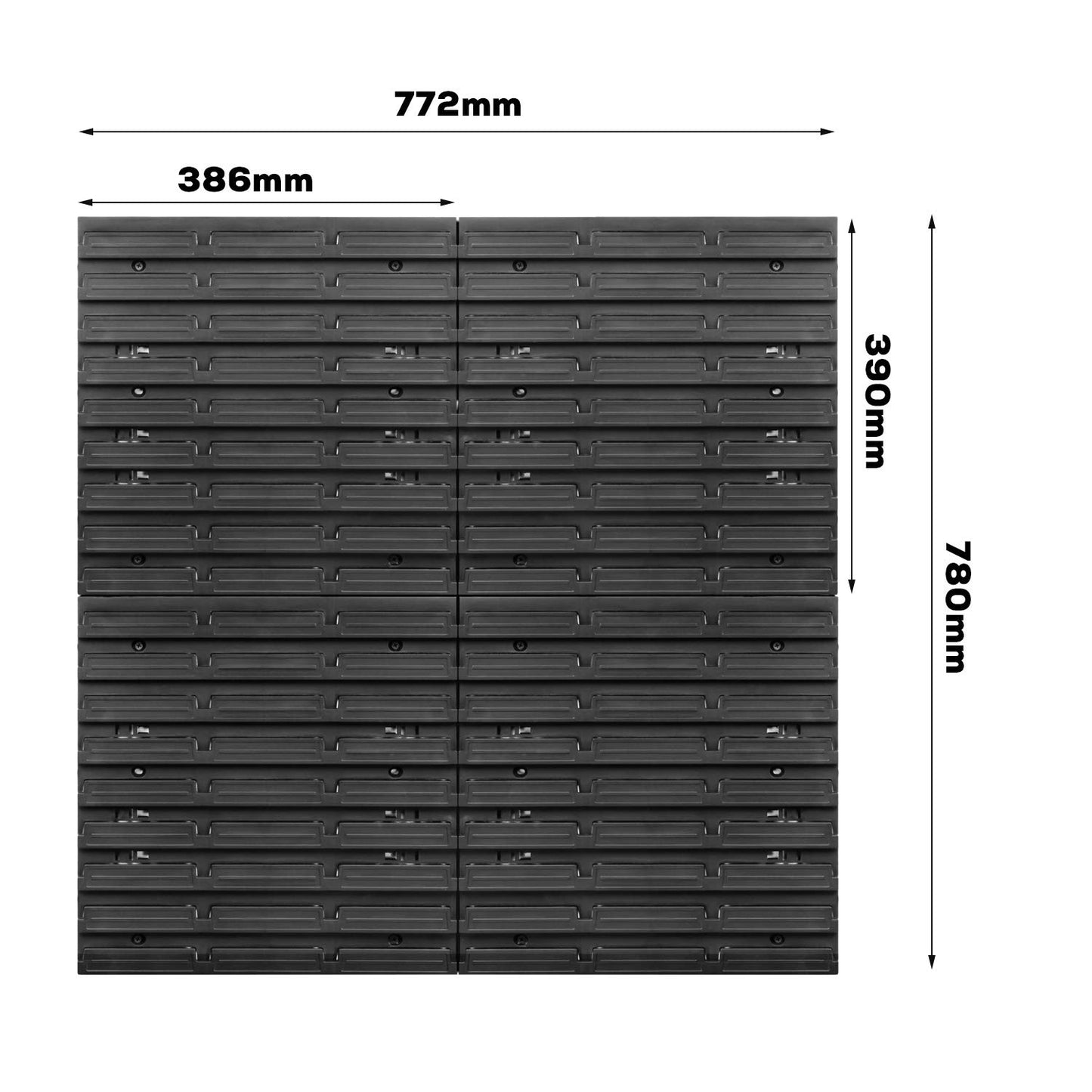 Storage System Wall Shelf 770 x 780 mm | Pack of 82 | Stacking Boxes Storage Boxes | Extra Strong Wall Plates | Shelf Expandable | Workshop Shelf Storage Shelf Workshop Wall Shelf Boltless Shelf
