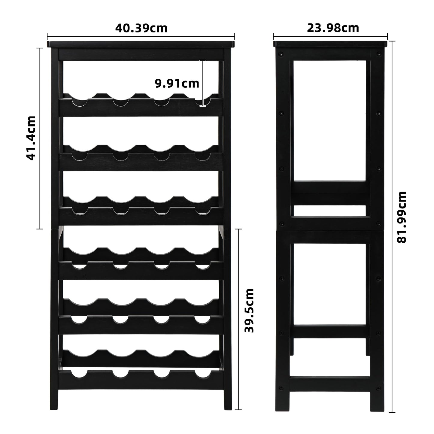 VASMIA Bamboo Wine Rack for 24 Bottles, Bottle Rack with 6 Levels for Cellar, Kitchen, Bar, Dining Room, Bottle Holder Wood with Table Top 41 x 24 x 81 cm, Natural