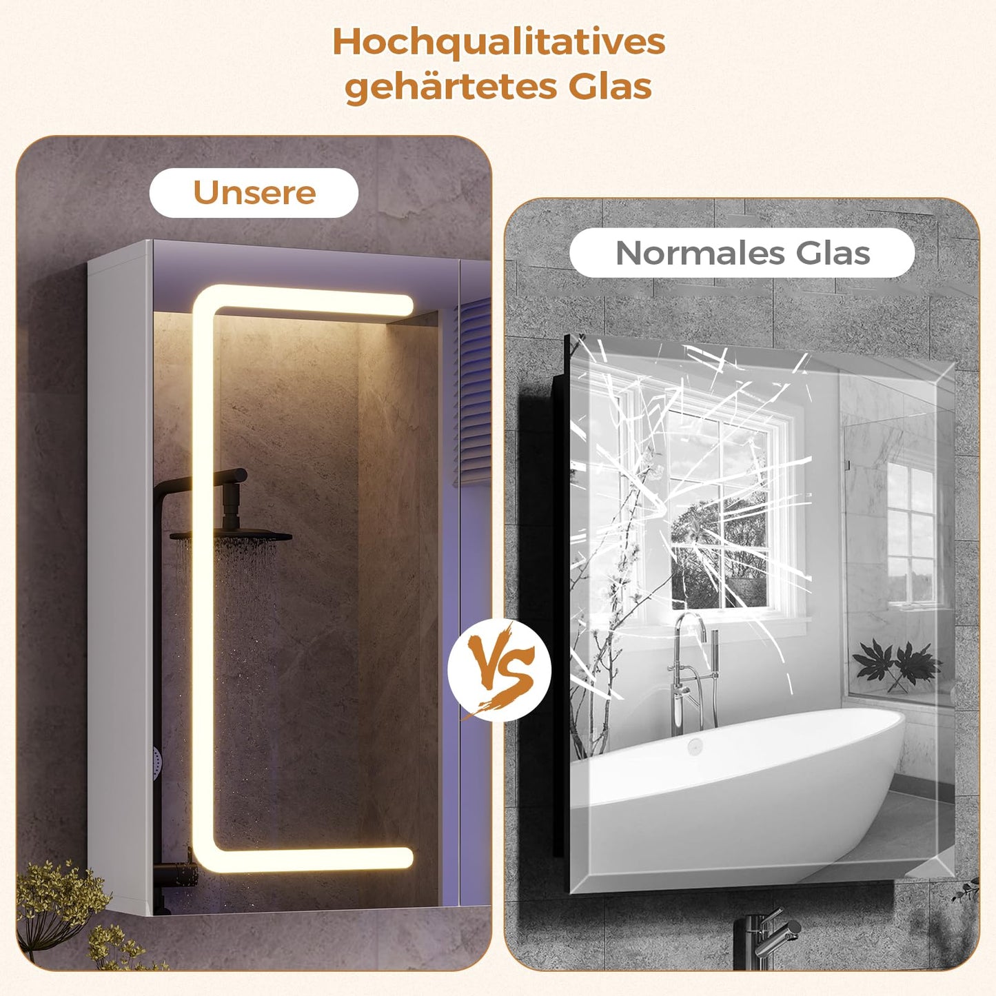 mojiasion Bathroom Mirror Cabinet 100 cm Wide with LED Lighting, Socket & 3 Colour Temperatures Dimmable Bathroom Cabinet with Touch Sensor 60 x 100 x 16 cm (H x W x D) Mirror + 3 Adjustable Shelves
