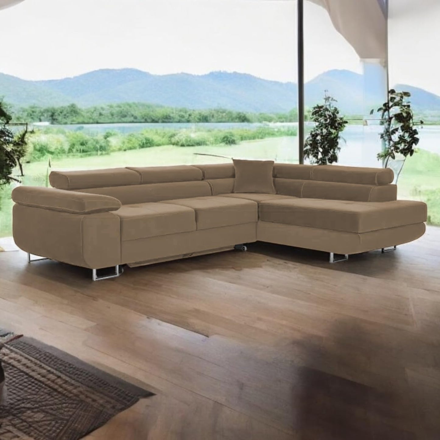 COMFORTINO FURNITURE Pasti L-Shaped Corner Sofa with Sleep Function