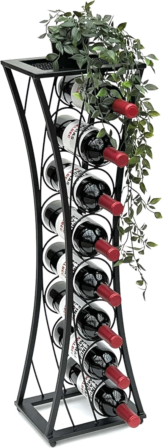 DanDiBo Wine Rack Metal Black Standing Mika 80 cm 96536 Bottle Rack Bottle Stand Bottle Holder Slim Modern