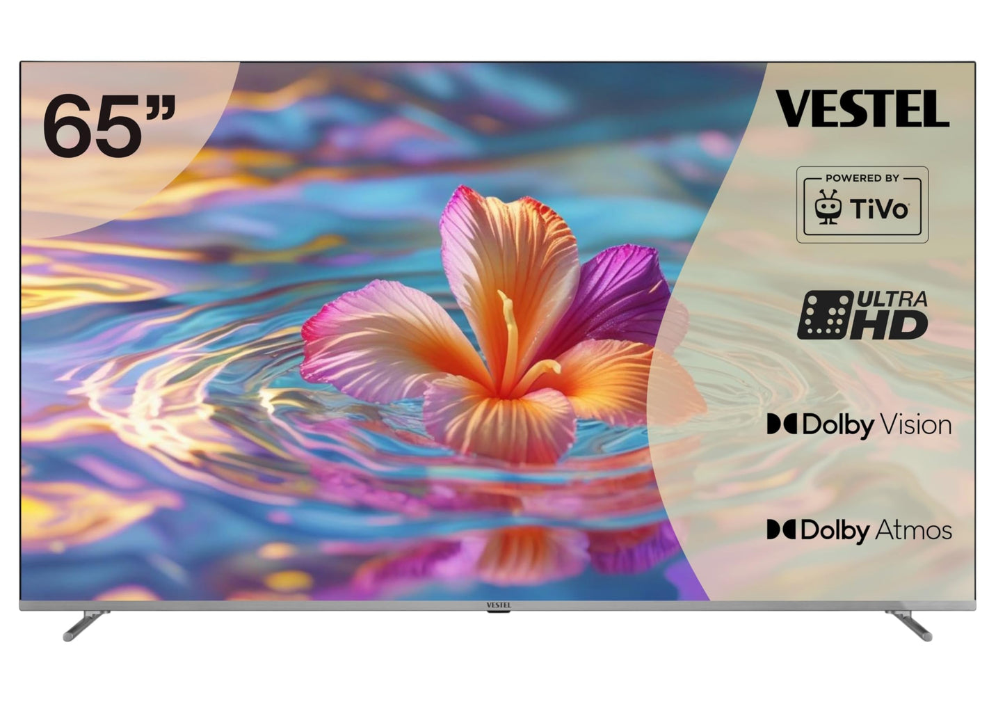 Vestel Fernseher 50 Zoll Smart TV Powered by TiVo, 4K UHD Fernseher mit Dolby Vision HDR, Dolby Atmos und integriertem Triple-Tuner, LED TV 50UT9740 schwarz