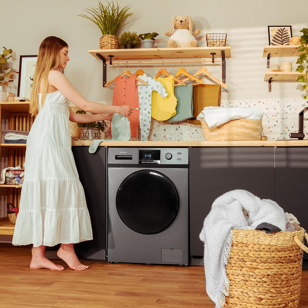 Cecotec Waschmaschine 7 kg Frontlader Bolero Dresscode 7410 Inverter A. 1850W, 1200 U/min einstellbar, 16 Programme, Inverter Plus Motor, Niedriger Verbrauch, Dampf, Kleidung sterilisieren