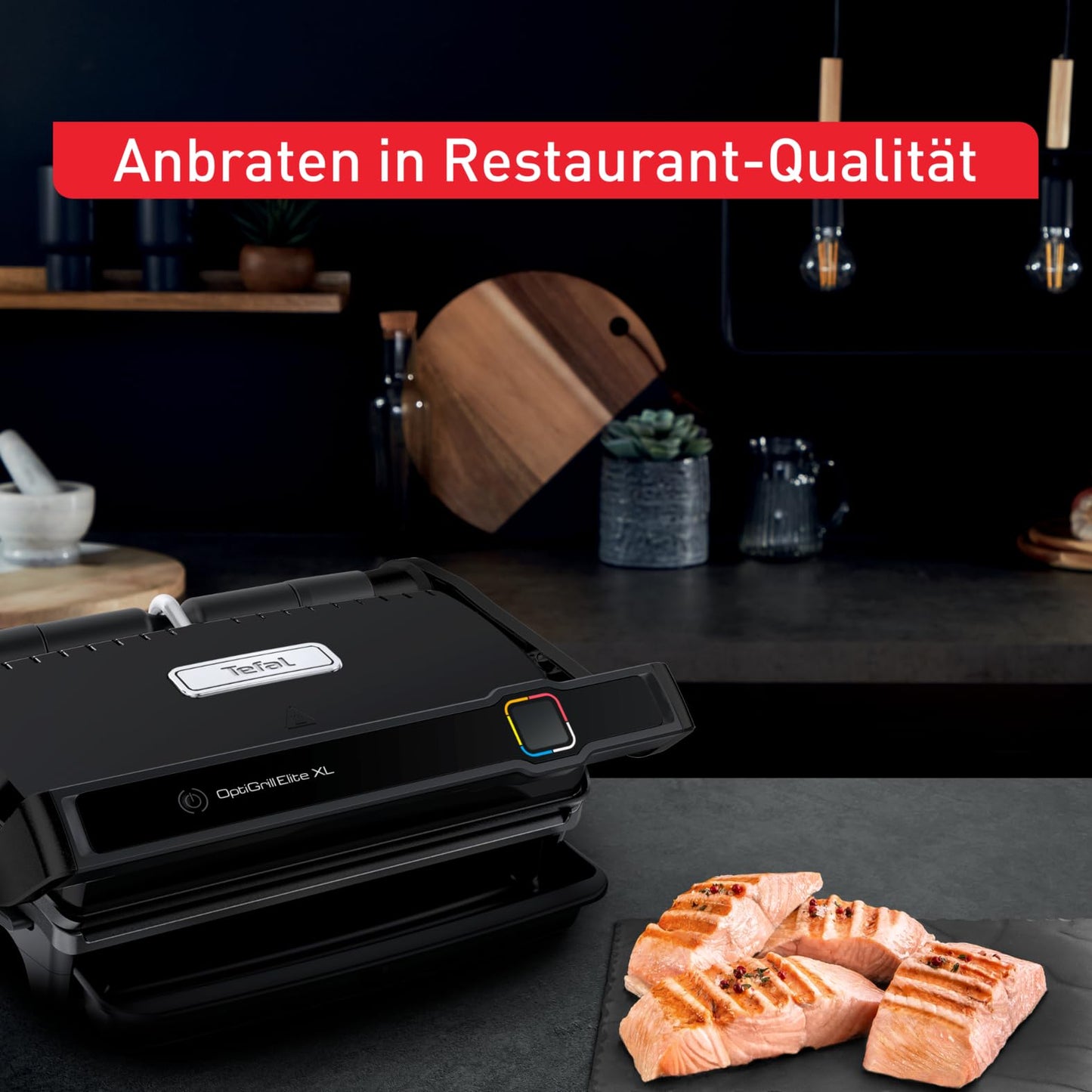Tefal OptiGrill Elite XL Kontaktgrill, 16 Programme, Digitales Display mit Garstufenanzeige, abnehmbare XL-Platten, Grillboost-Funktion, intuitive Bedienung, Elektrogrill, Edelstahl, GC760D12