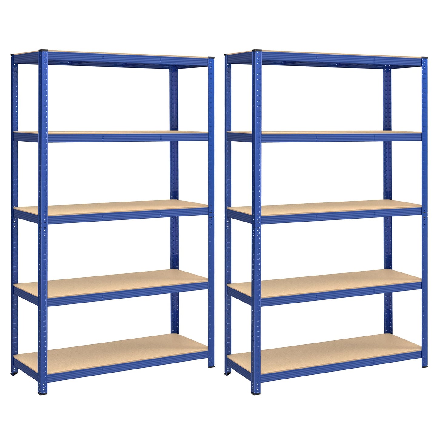 SONGMICS Storage Shelves, Heavy Duty Shelves, Set of 2, Basement Shelves, 180 x 90 x 40 cm, Maximum Load 875 kg, Shelves, Boltless Shelves, Reinforced Steel Frame, 5 Adjustable Shelves, Silver GLR040E02