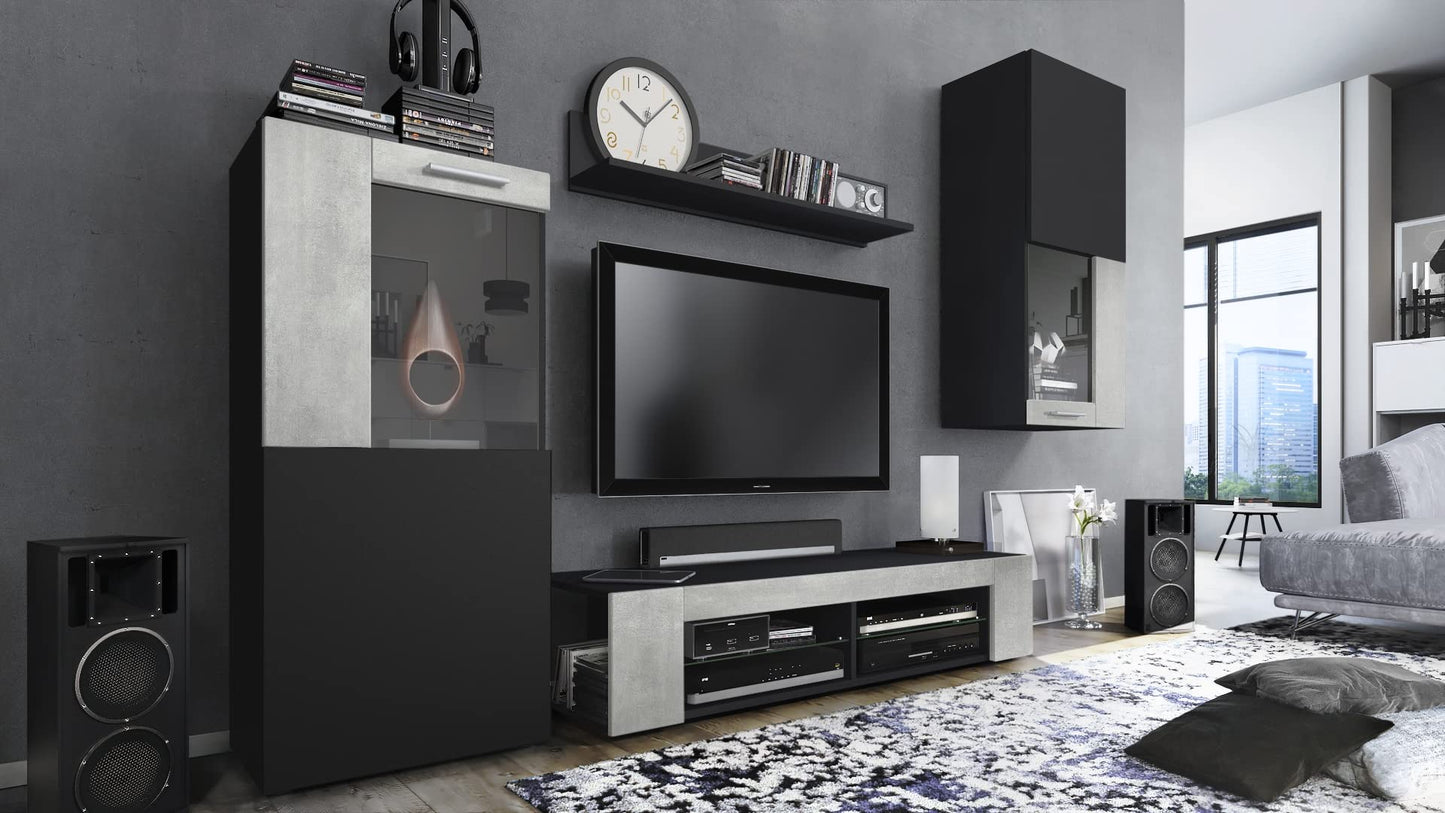 Vladon Movie Wall Unit, Black