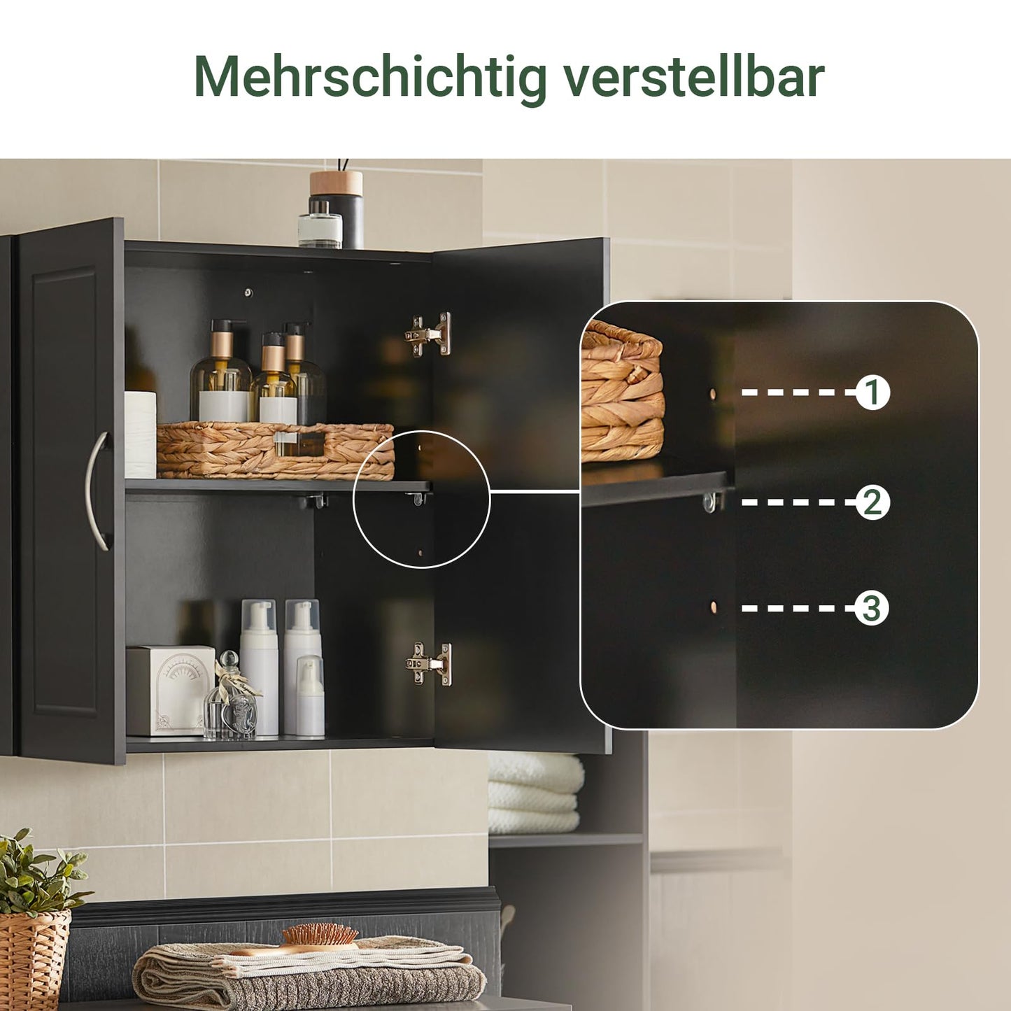 SoBuy® FRG231-W Wall Cupboard with Two Doors Bathroom Cupboard Kitchen Cabinet Medicine Cabinet White WHT Approx. 60 x 60 x 30 cm.