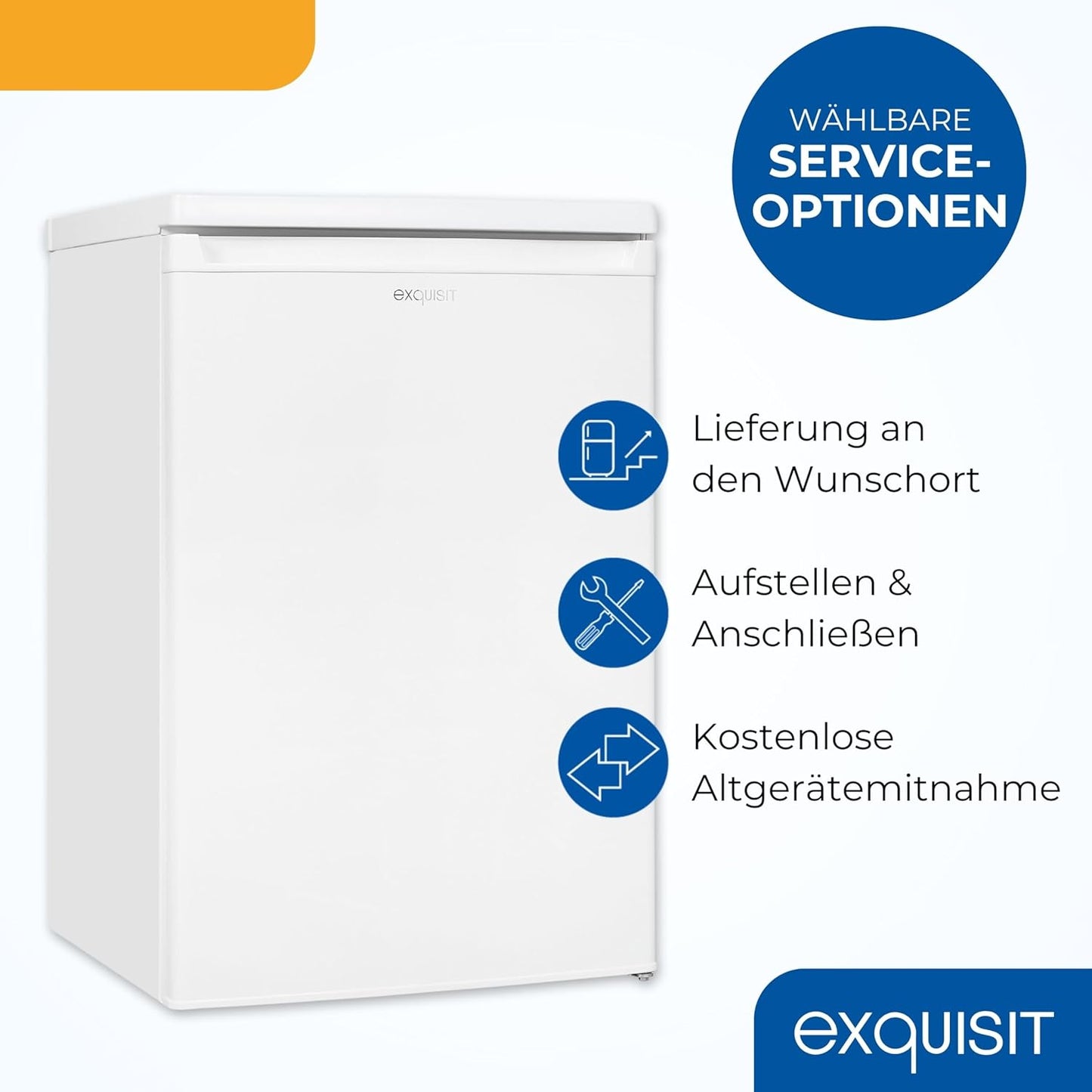 Exquisit KS516-4-E-040E Fridge Freezer 109 Litres Small Fridge Height 85 cm High Freestanding Compact White