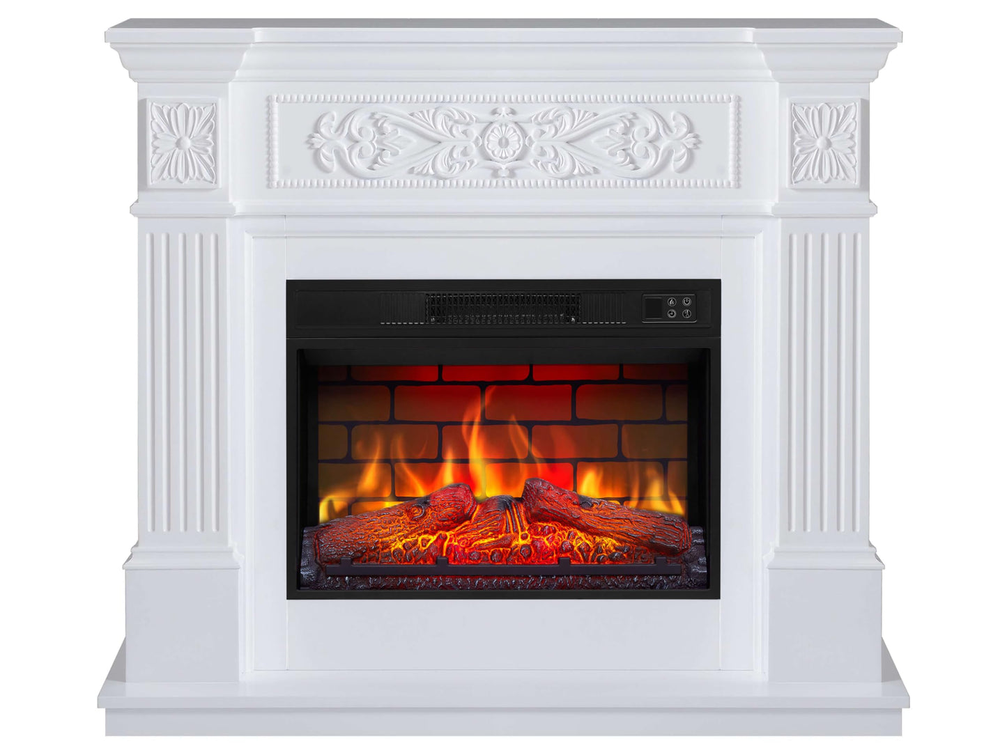 Toscana AF23BS Electric Fireplace with Heater 1800 W, Realistic 3D Flame Effect, LED Lighting, Remote Control, Timer, Thermostat, Crinkle Effect, MDF (Oak)