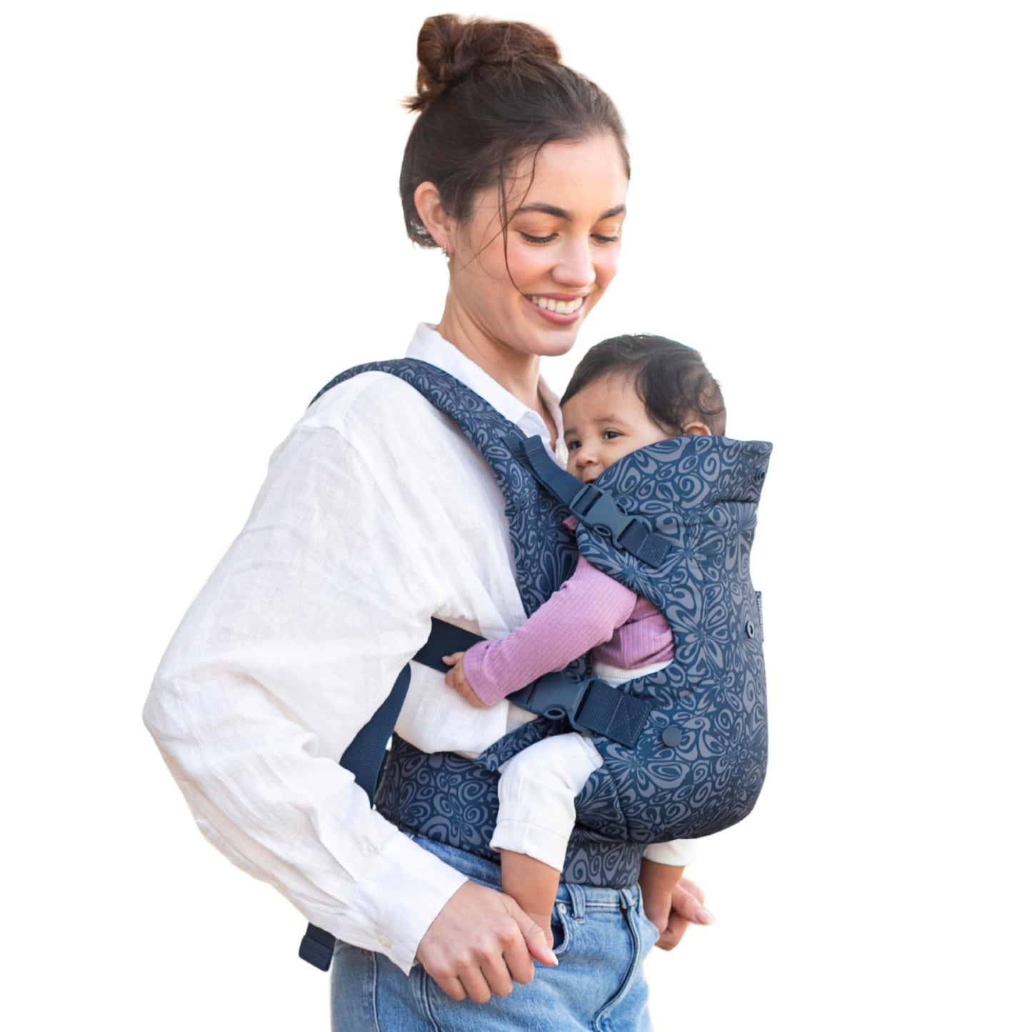 Infantino Flip Advanced 4-in-1 Ergonomic Convertible Baby Carrier with Inside and Out View, Front and Back, Portable for Newborns to Toddlers from 8-32 lbs, Grey