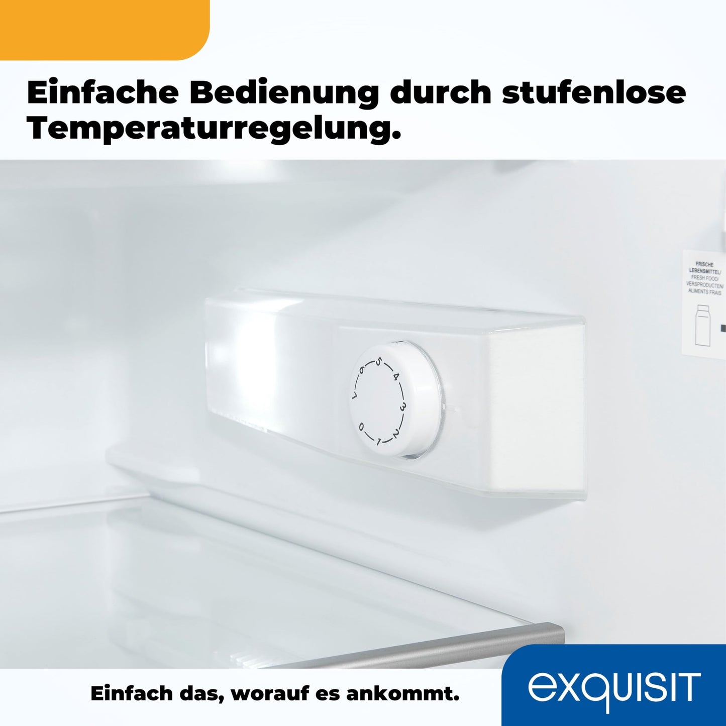 Exquisit Fridge with Freezer, 120 Litres, 2 Shelves, Vegetable Drawer, 4-Star Freezer, Freestanding, Door Hinge, EEK D, KS516-4-H-010D White