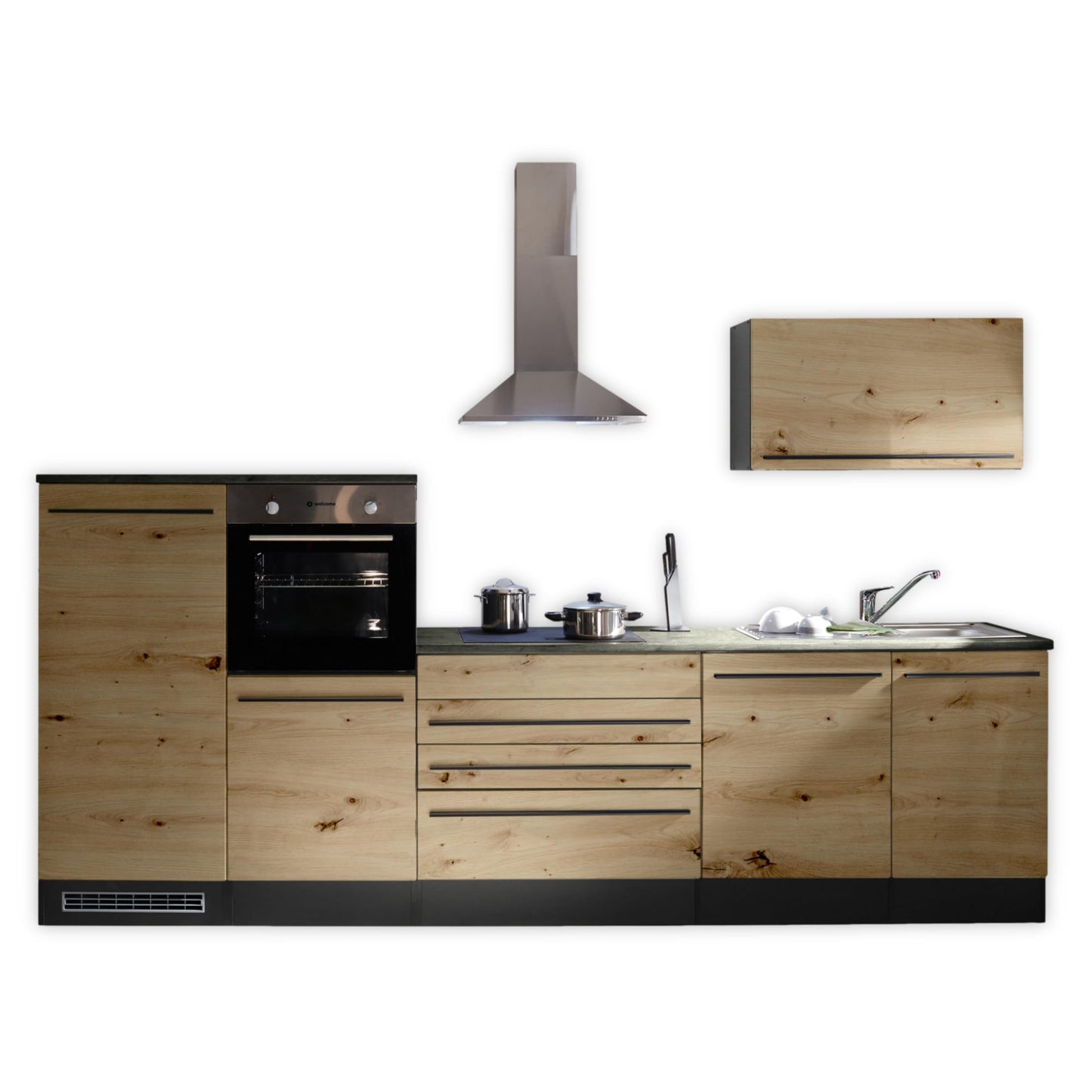 Jazz 84-129-18 Kitchen Unit without Appliances Approx. 320 x 200 x 60 cm Black