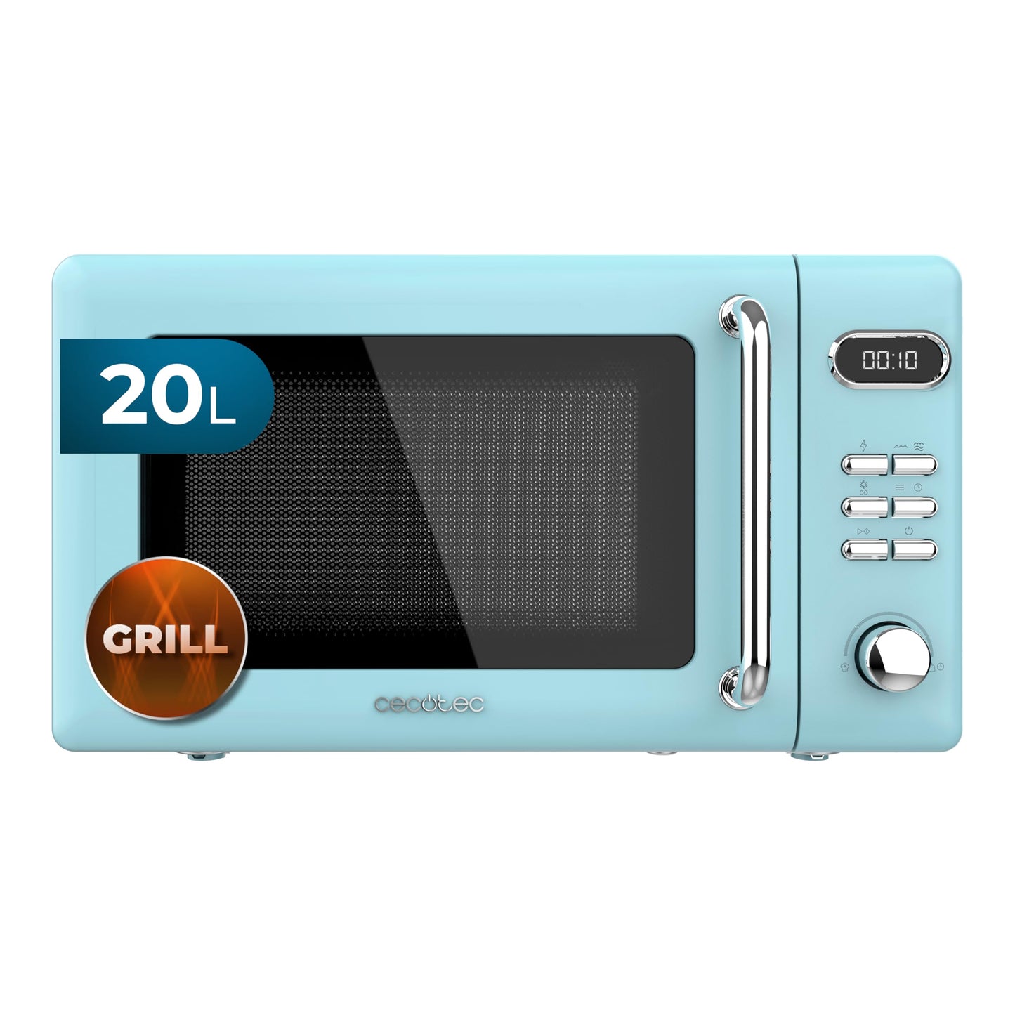 Cecotec Proclean 5110 20L Retro Beige 700W 5 Level Digital Microwave with Grill - 60 Minutes Timer - 8 Programmes and Defrost Mode - Vintage Beige