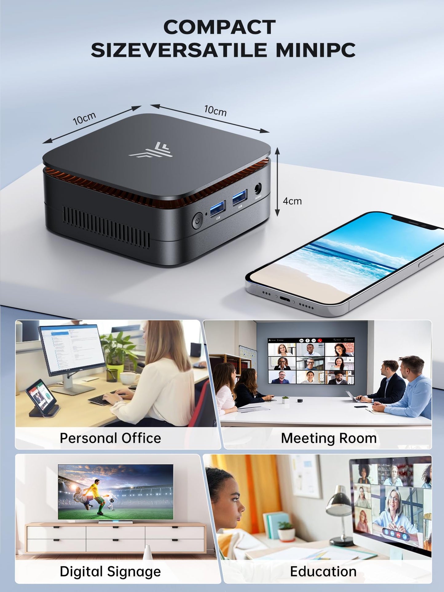 ACEMAGICIAN Alder Lake N95 Mini PC 3.4GHz 16GB DDR4 RAM 512GB M.2 SSD Micro Desktop Computer, 4K UHD HDMI+DP, Dual Band WiFi/BT4.2/Gigabit Ethernet for Business, Home Theater, W11 Pro