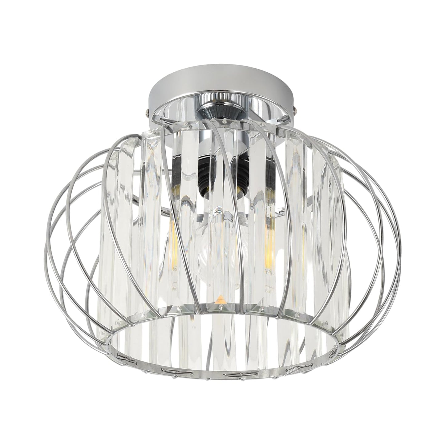 ANWIO Kristall Deckenleuchhte Kronleuchter, Wohnzimmer Lampe, Deckenleuchte E27 für Flur Balkon Küche Schlafzimmer Dekorative, Schwarz, Φ28CM