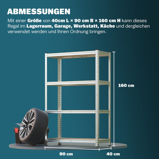 Monzana® 2 x Heavy Duty Shelving Unit 180 x 90 x 40 cm Red 1750 kg 10 MDF Panels Mounting Material Cellar Shelving Storage Shelving Metal Shelf Workshop Shelf