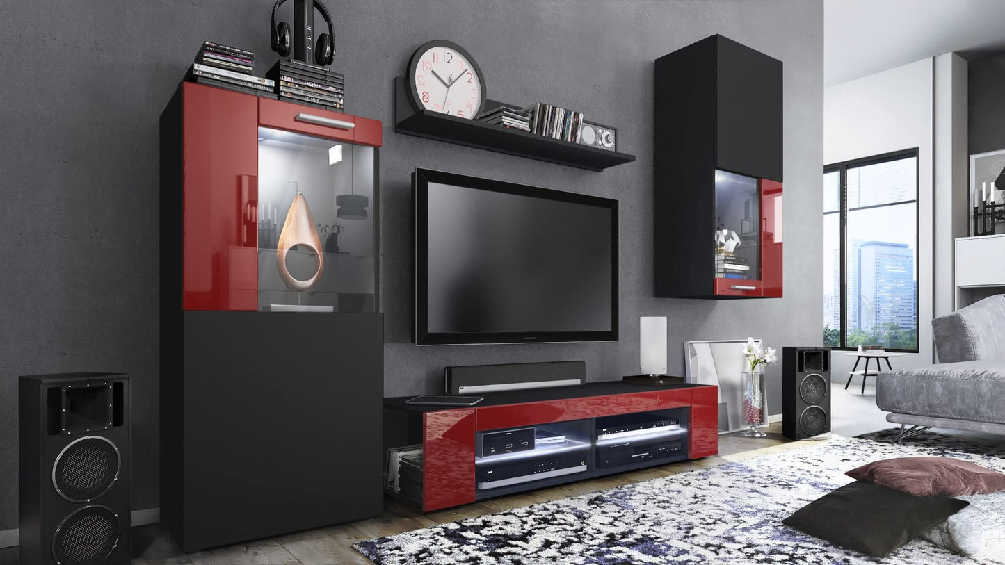 Vladon Movie Wall Unit, Black