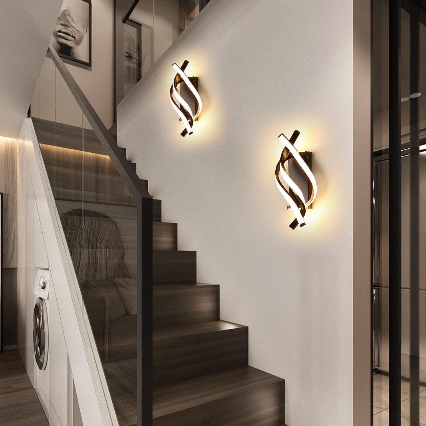 Comely Aluminium LED Wall Light Indoor Gold 22 W 2500 LM Modern Wall Light LED Wall Lighting Neutral Light 4500 K for Living Room Bedroom Hallway