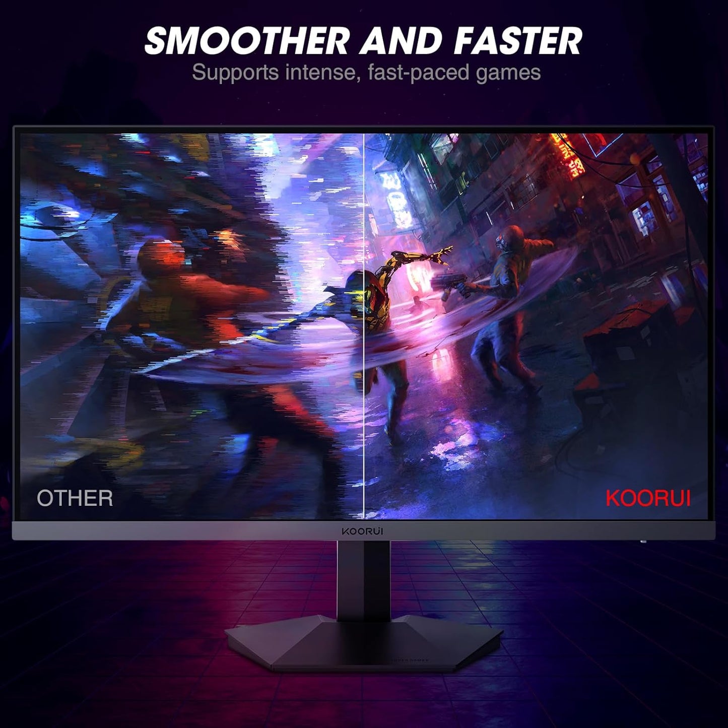 KOORUI Gaming Monitor 27 Zoll, Full HD Rahmenlos Bildschirm 165Hz Adaptive Sync (1ms, VA-Panel, Eye-Care, 1920 x 1080, 2xHDMI 2.0, & DisplayPort 1.4, VESA 75x75mm, DCI-P3 90%)