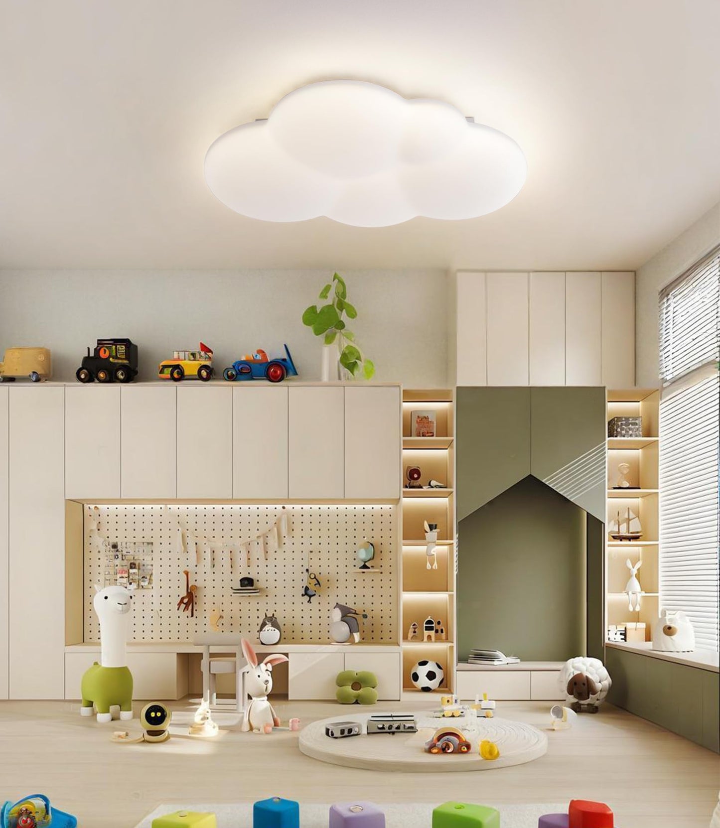 34 cm LED Ceiling Light Bedroom Wooden Children's Room Lamp Ceiling Star Children's Lamp Dimmable Ceiling Lamp for Children Lamp with Remote Control