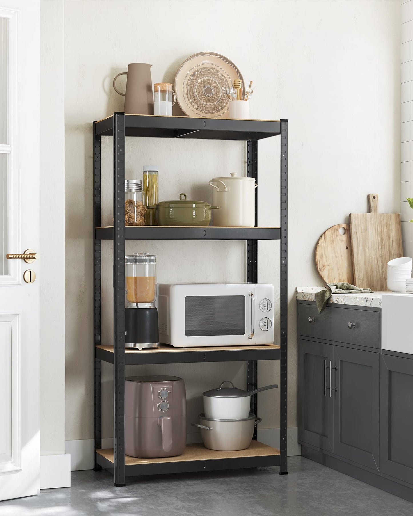 SONGMICS Heavy Duty Shelving Unit Set of 2 Cellar Shelves Storage Shelves 40 x 80 x 160 cm Shelf with Steel Frame Maximum Load 520 kg 4 Adjustable Shelves Silver GLR044E02