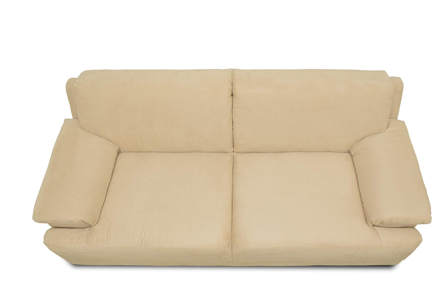 DOMO. collection Sofa Telos, 3-Sitzer Boxspringsofa, 3er Sofa mit Boxspringfederung, zeitlose Couch mit breiten Armlehnen, Polstergarnitur 218 x 96 x 80 cm (BxTxH), beige (hell)