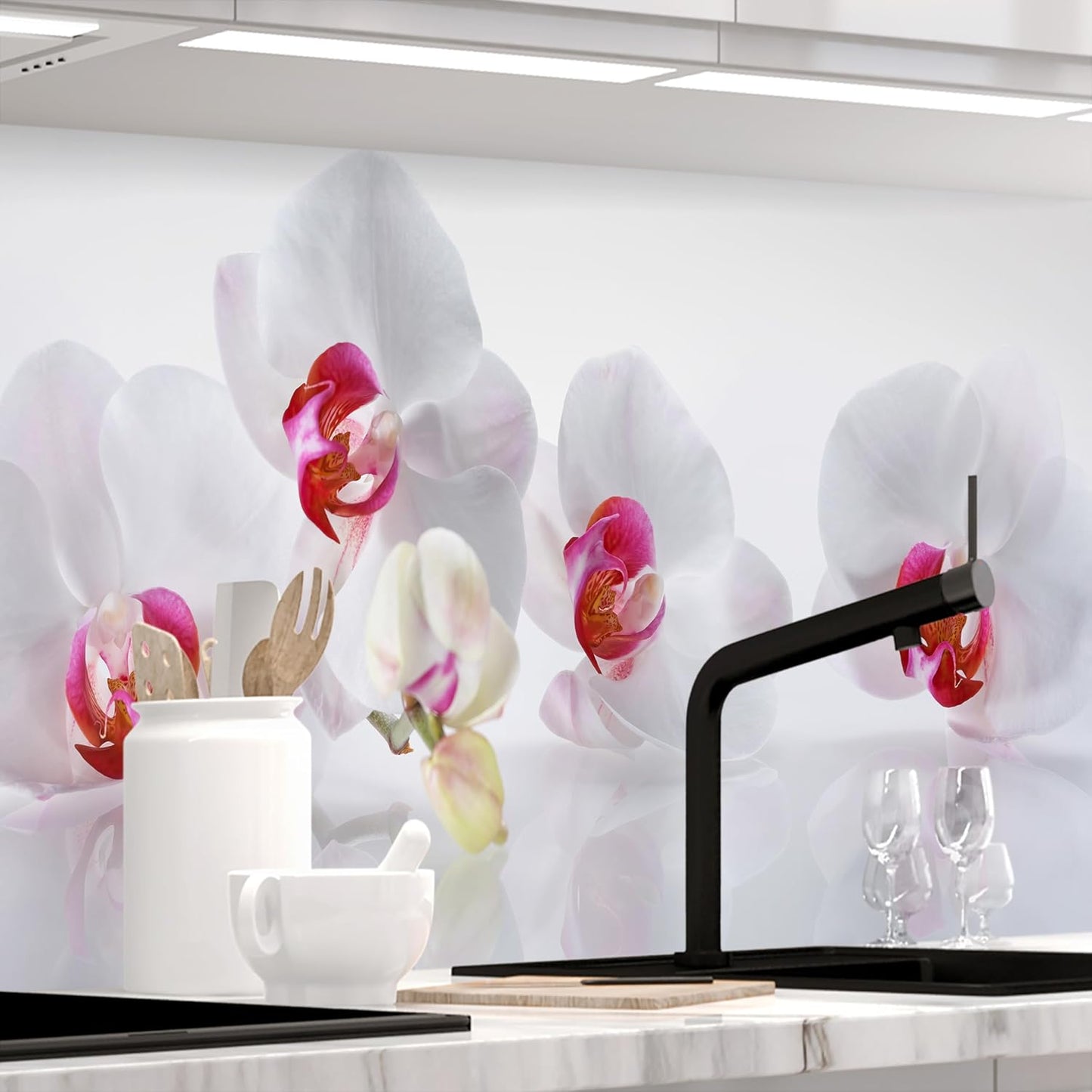 Stickerprofis Kitchen Splashback, Matte, Self-Adhesive, Pure White, 1.8 mm, Hard Plastic, for All Surfaces, Splash Guard, Premium, 60 x 280 cm