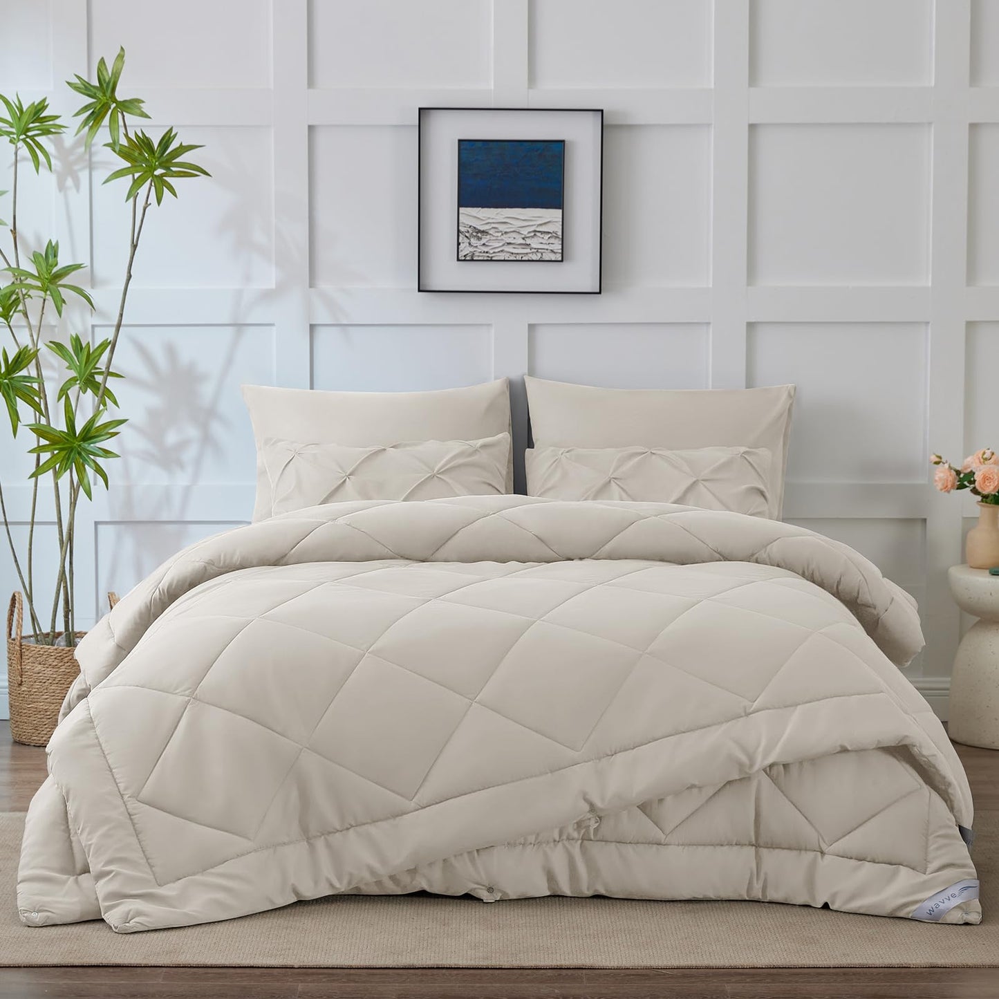 WAVVE Duvet 135 x 200 cm 4 Seasons 2-Piece Grey - All Season Duvet 135 x 200 cm 300 g/m² Summer Duvet 135 x 200 150 gsm = Winter Duvet 450 gsm, Quilt 200 x 135 cm for Four Seasons/Summer/Winter
