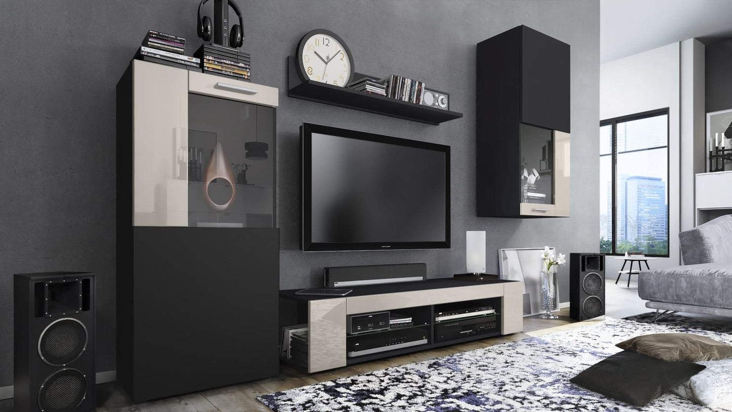Vladon Movie Wall Unit, Black