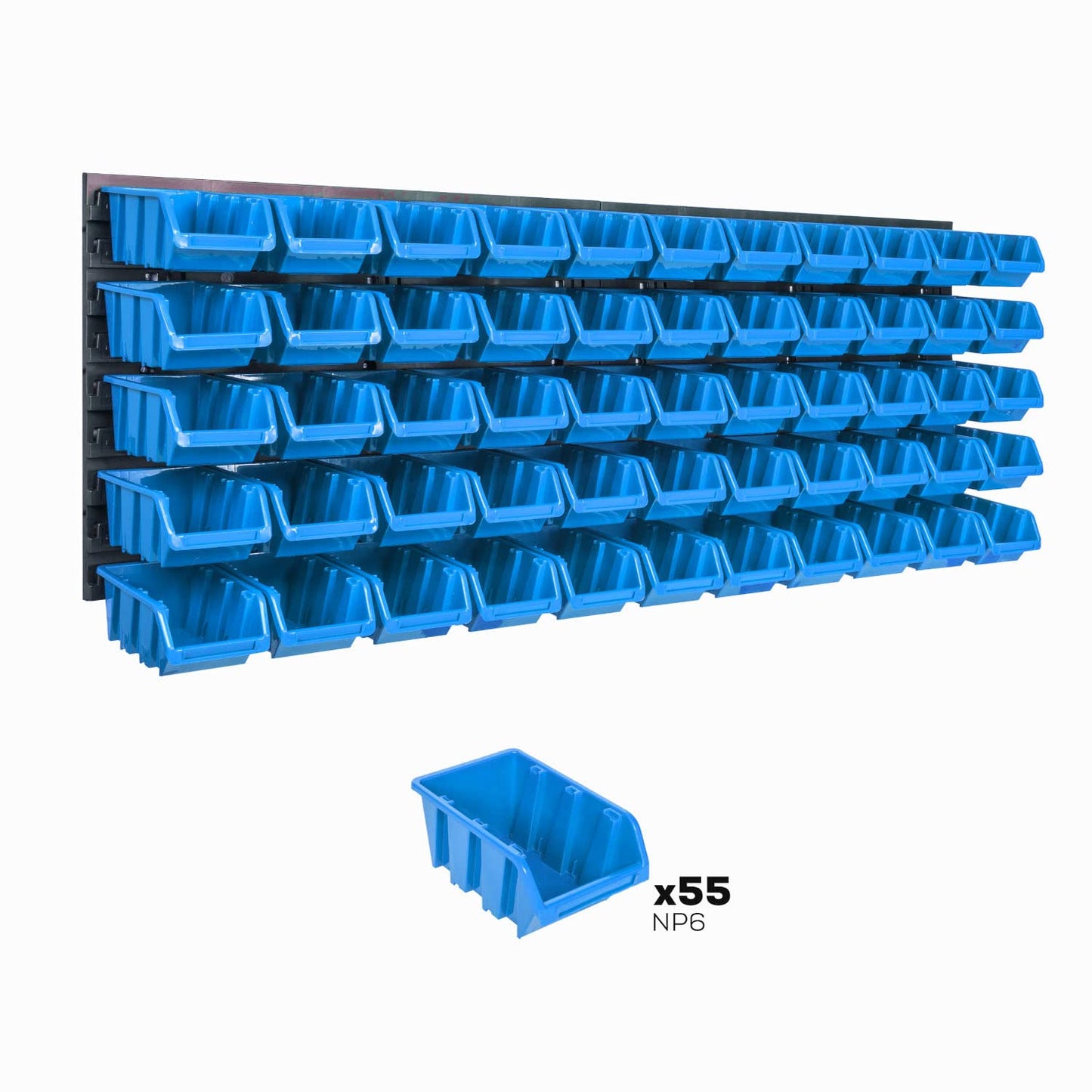 Storage System Wall Shelf 1152 x 390 mm | Pack of 55 | Stacking Boxes Storage Boxes | Extra Strong Wall Plates | Shelf Expandable | Workshop Shelf Storage Shelf Workshop Wall Shelf Boltless Shelf