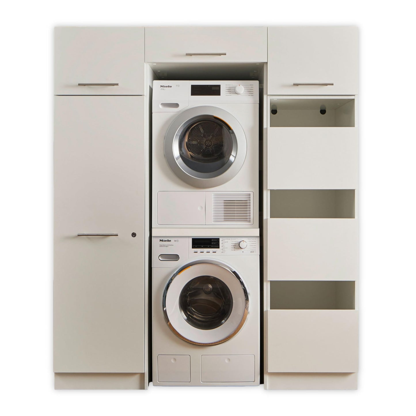 LAUNDREEZY Cabinet Attachment for Washing Machine Cabinet, White, Attachment Cabinet for Additional Storage Space in the Laundry Room, 50 x 38 x 67.5 cm (W x H x D)